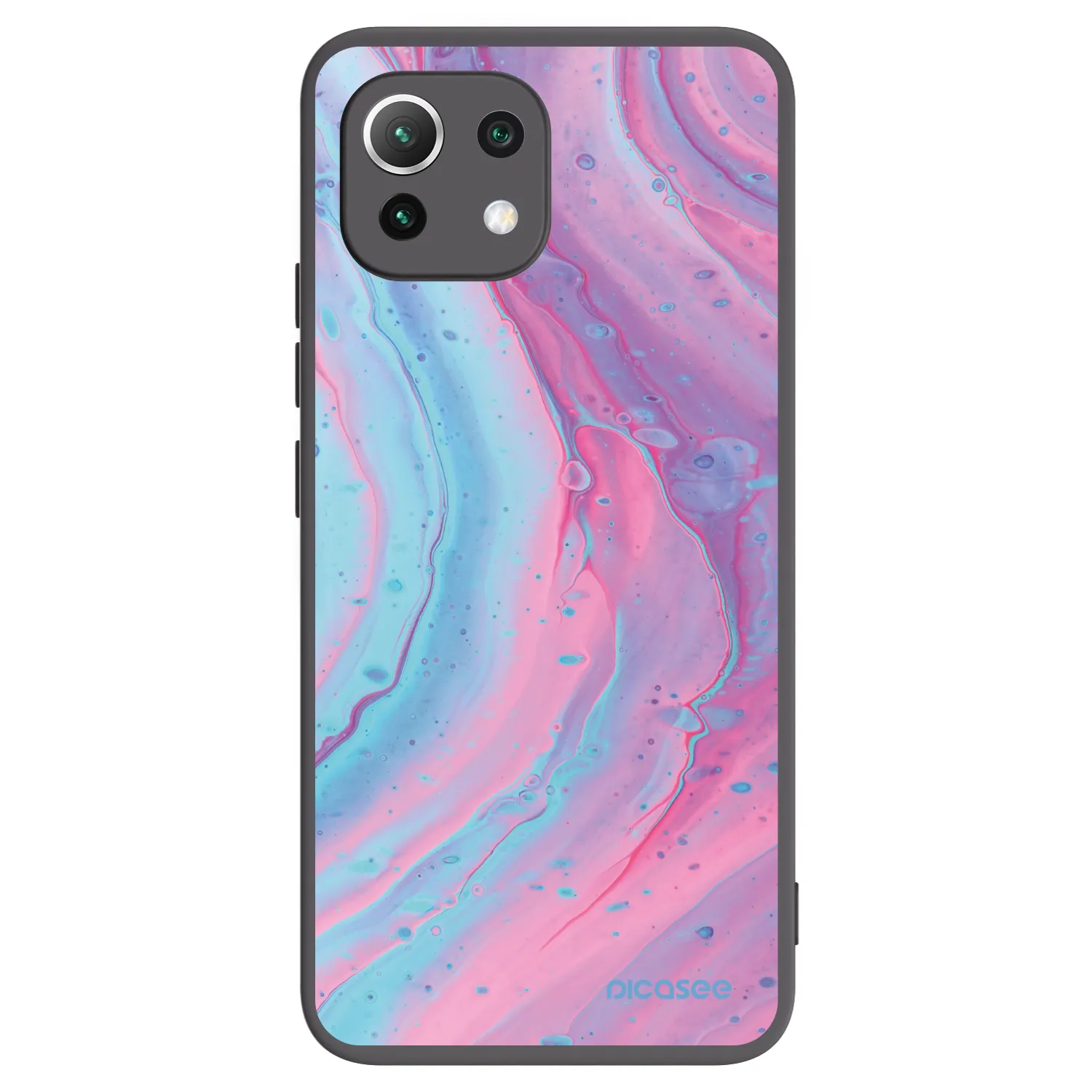 Picasee crna silikonska maskica za Xiaomi Mi 11 Lite - Pink liquid
