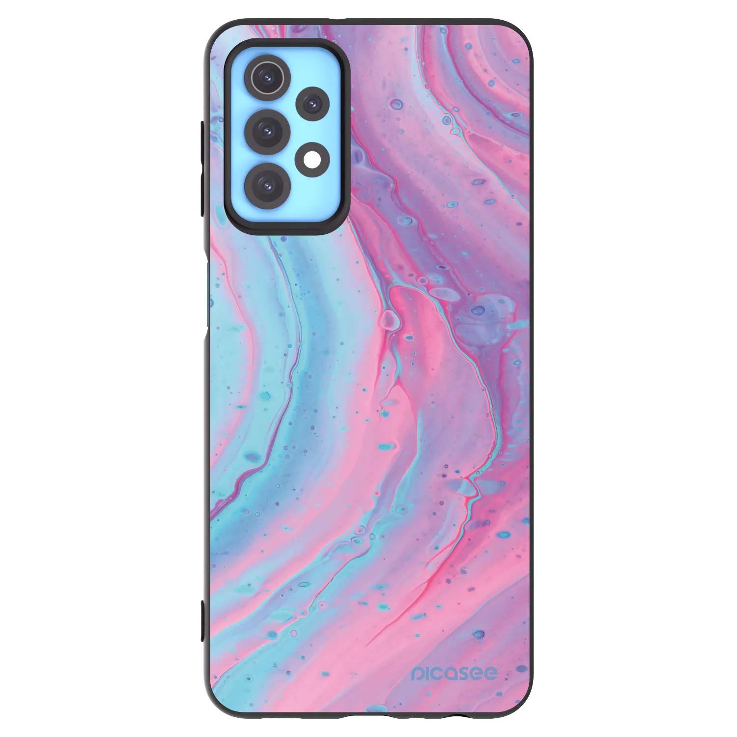 Picasee crna silikonska maskica za Samsung Galaxy A32 4G SM-A325F - Pink liquid