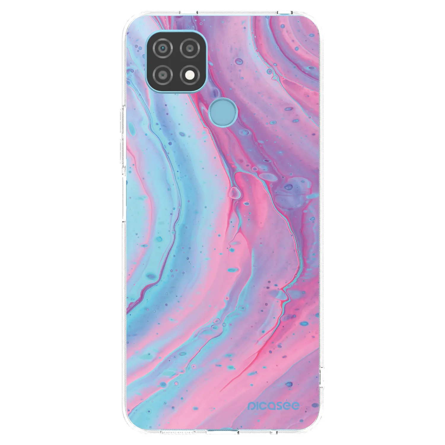 Picasee silikonska prozirna maskica za Realme C21 - Pink liquid