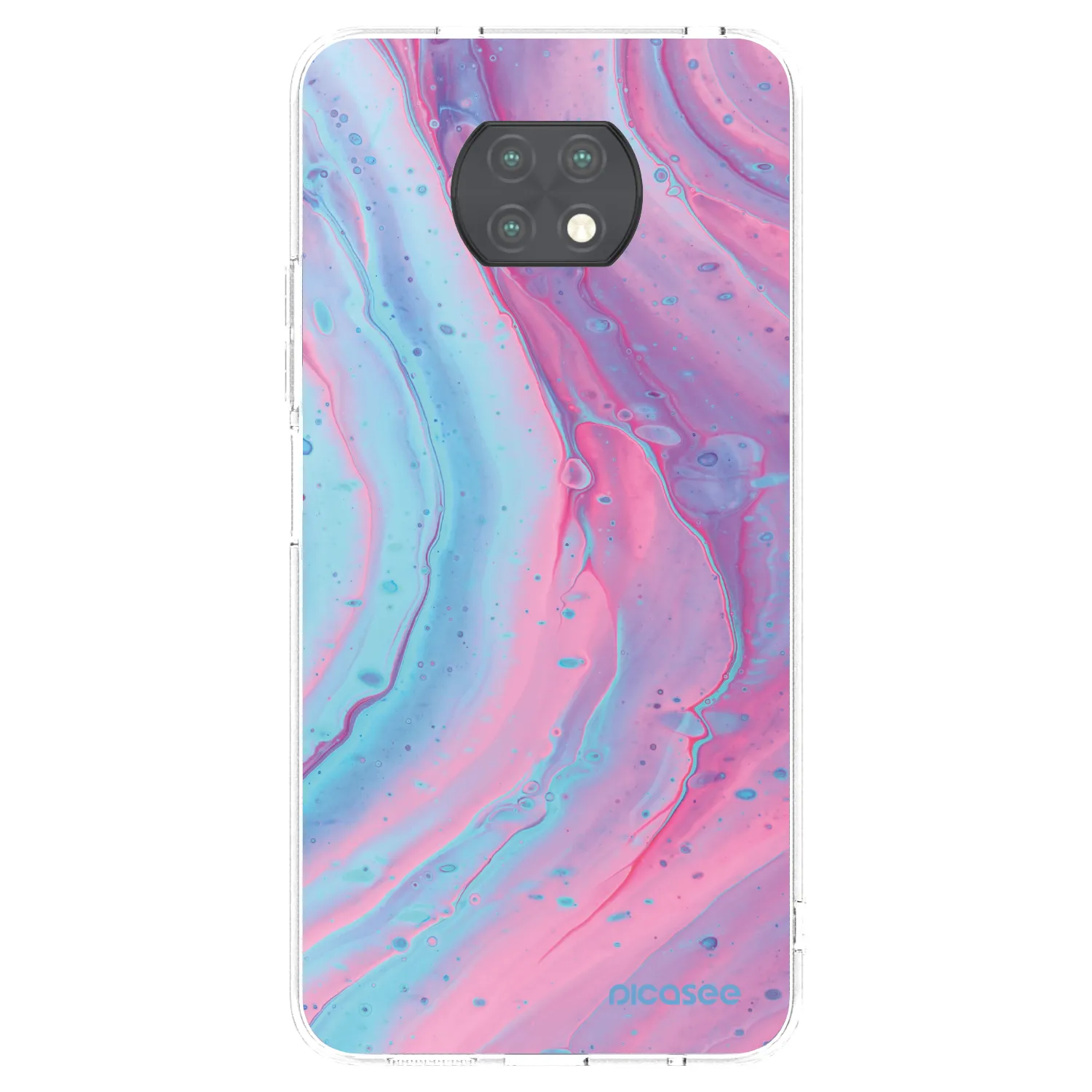 Picasee silikonska prozirna maskica za Xiaomi Redmi Note 9T - Pink liquid