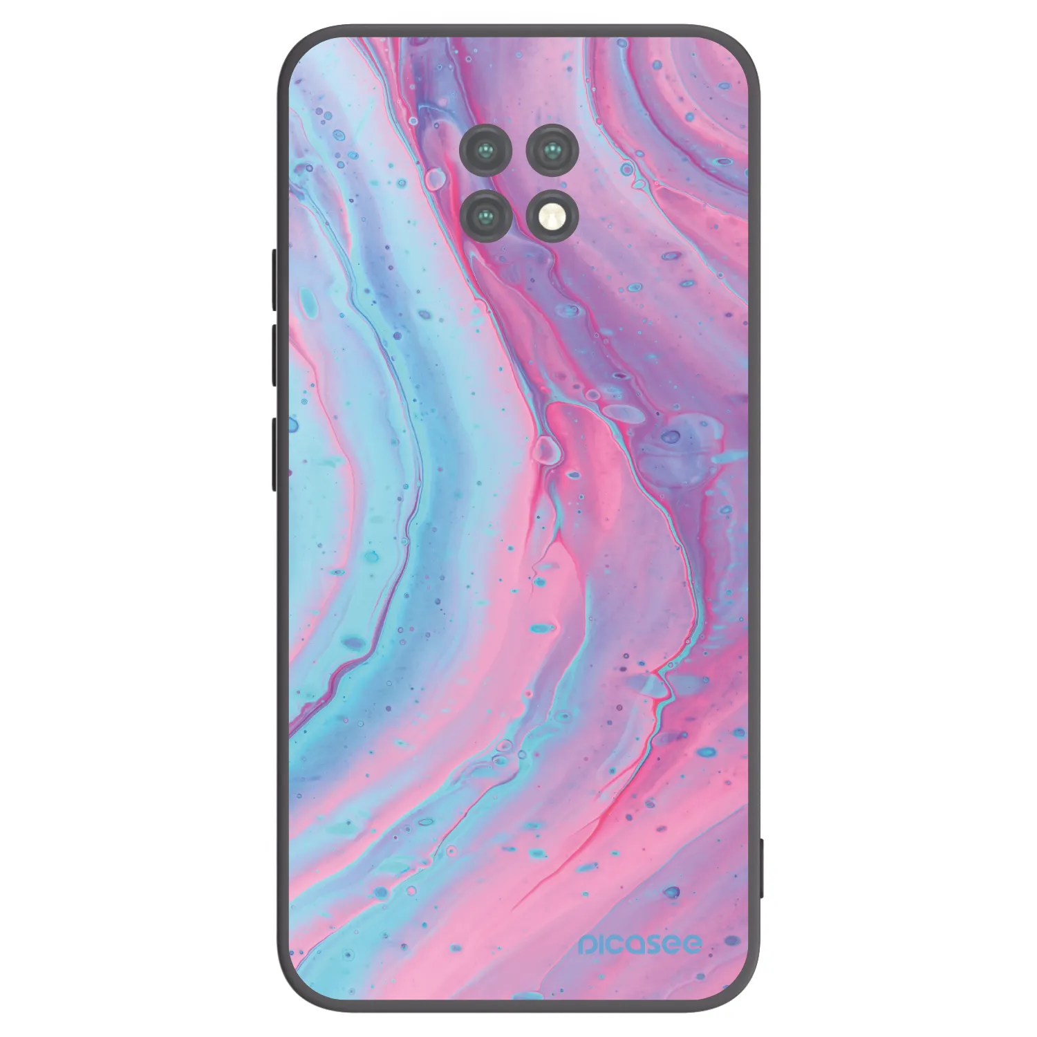 Picasee crna silikonska maskica za Xiaomi Redmi Note 9T - Pink liquid