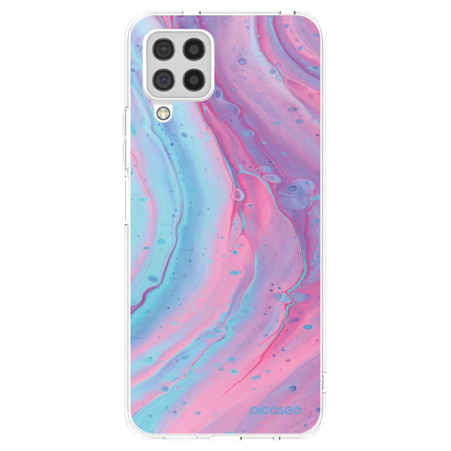 Picasee silikonska prozirna maskica za Samsung Galaxy A22 A225F 4G - Pink liquid