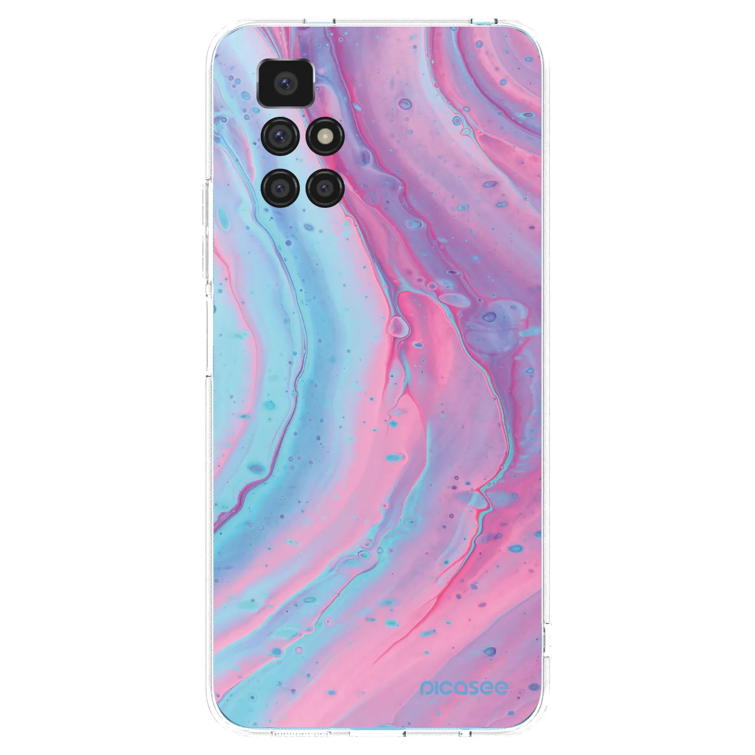 Picasee silikonska prozirna maskica za Xiaomi Redmi 10 - Pink liquid