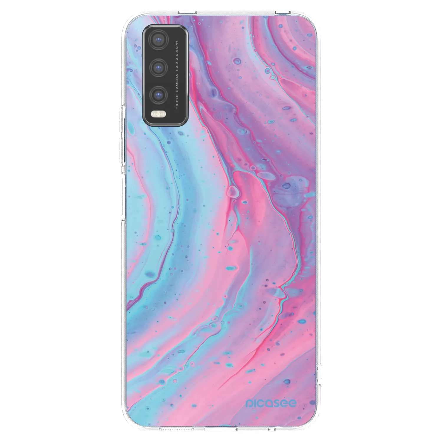 Picasee silikonska prozirna maskica za Vivo Y20s - Pink liquid