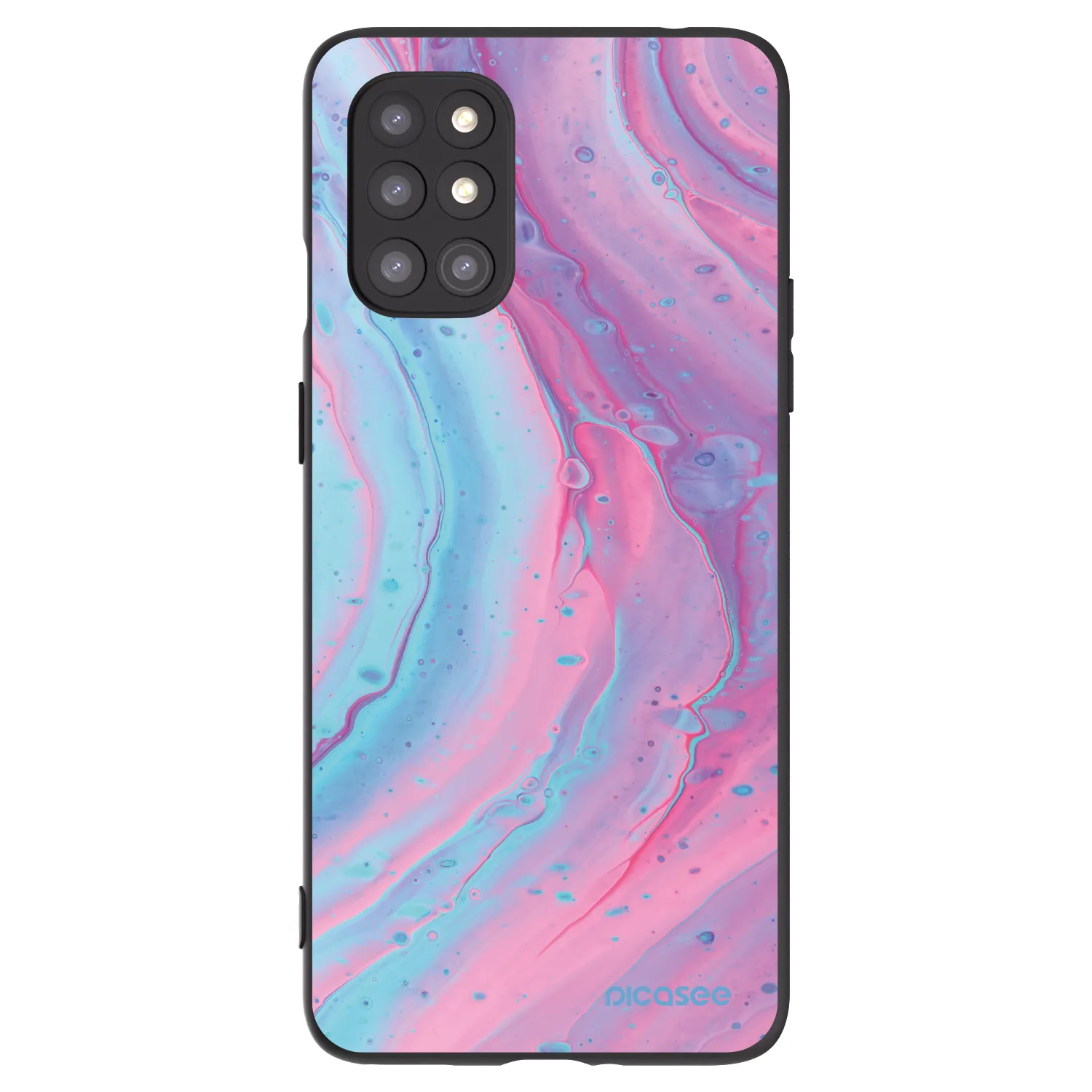 Picasee crna silikonska maskica za OnePlus 8T - Pink liquid