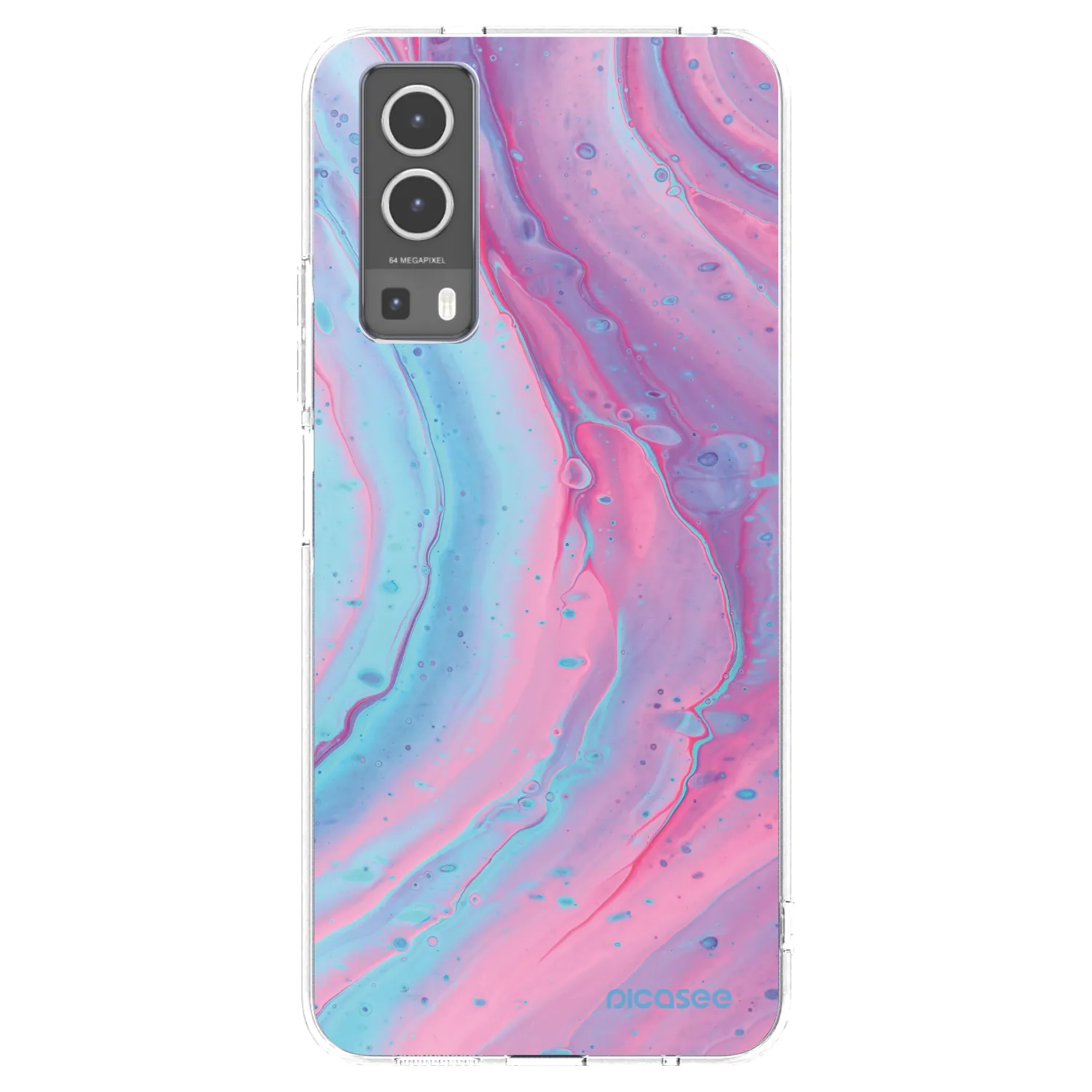 Picasee silikonska prozirna maskica za Vivo Y72 5G - Pink liquid