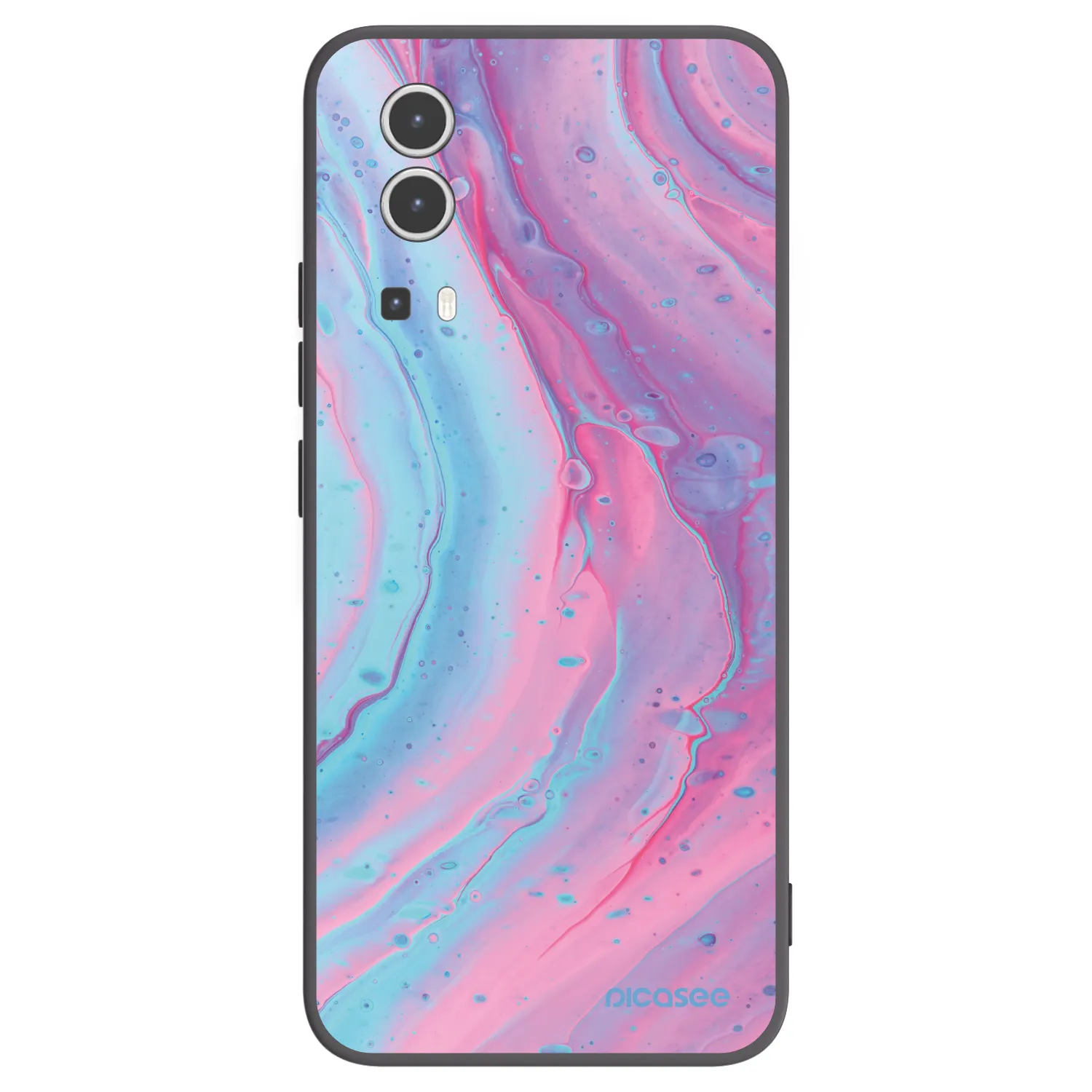 Picasee crna silikonska maskica za Vivo Y72 5G - Pink liquid