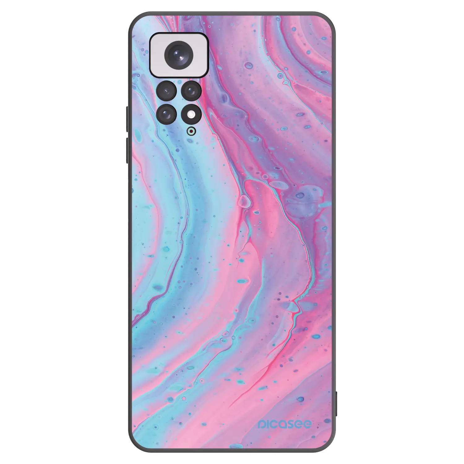 Picasee crna silikonska maskica za Xiaomi Redmi Note 11 - Pink liquid