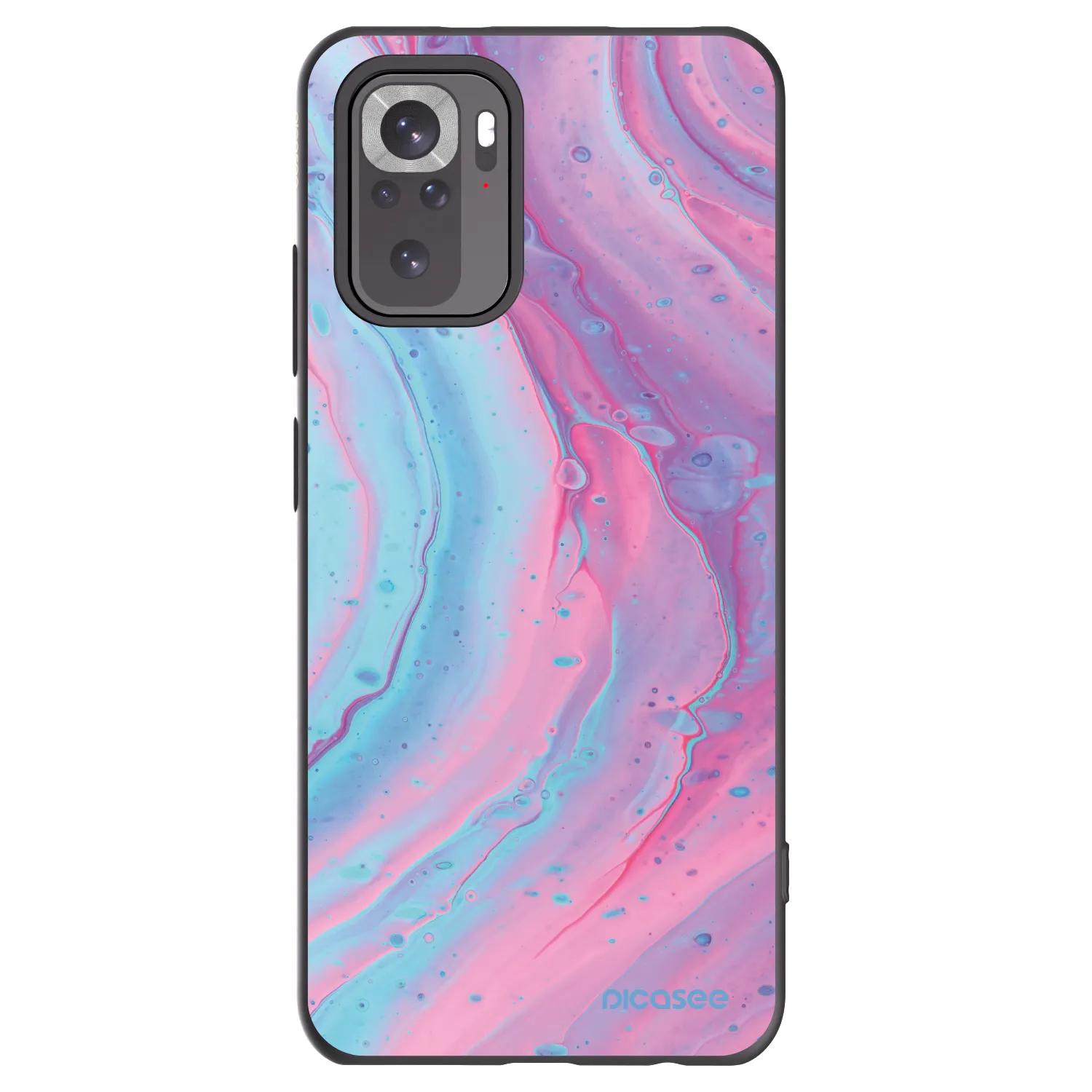 Picasee crna silikonska maskica za Xiaomi Redmi Note 11S 4G - Pink liquid