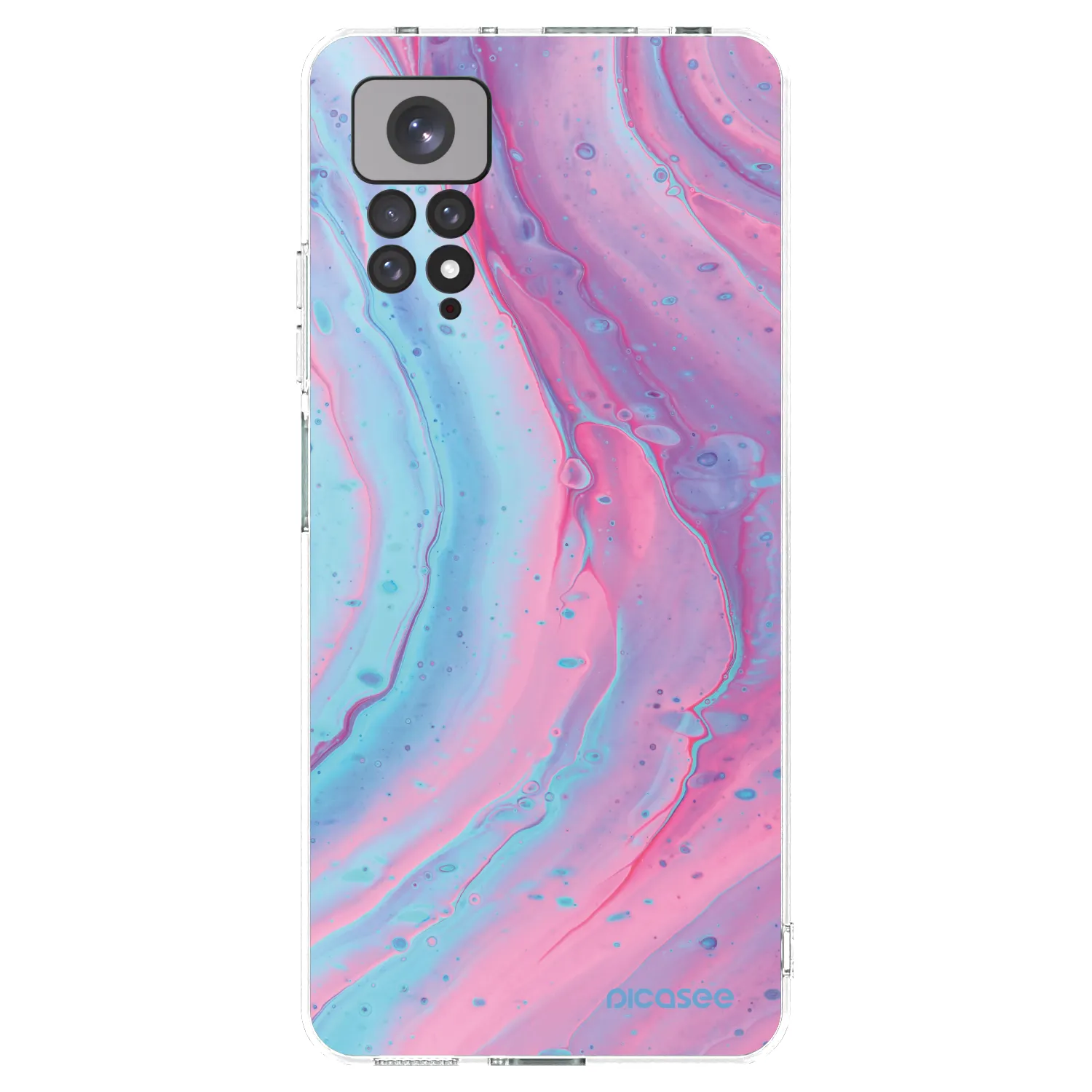 Picasee silikonska prozirna maskica za Xiaomi Redmi Note 11S 4G - Pink liquid