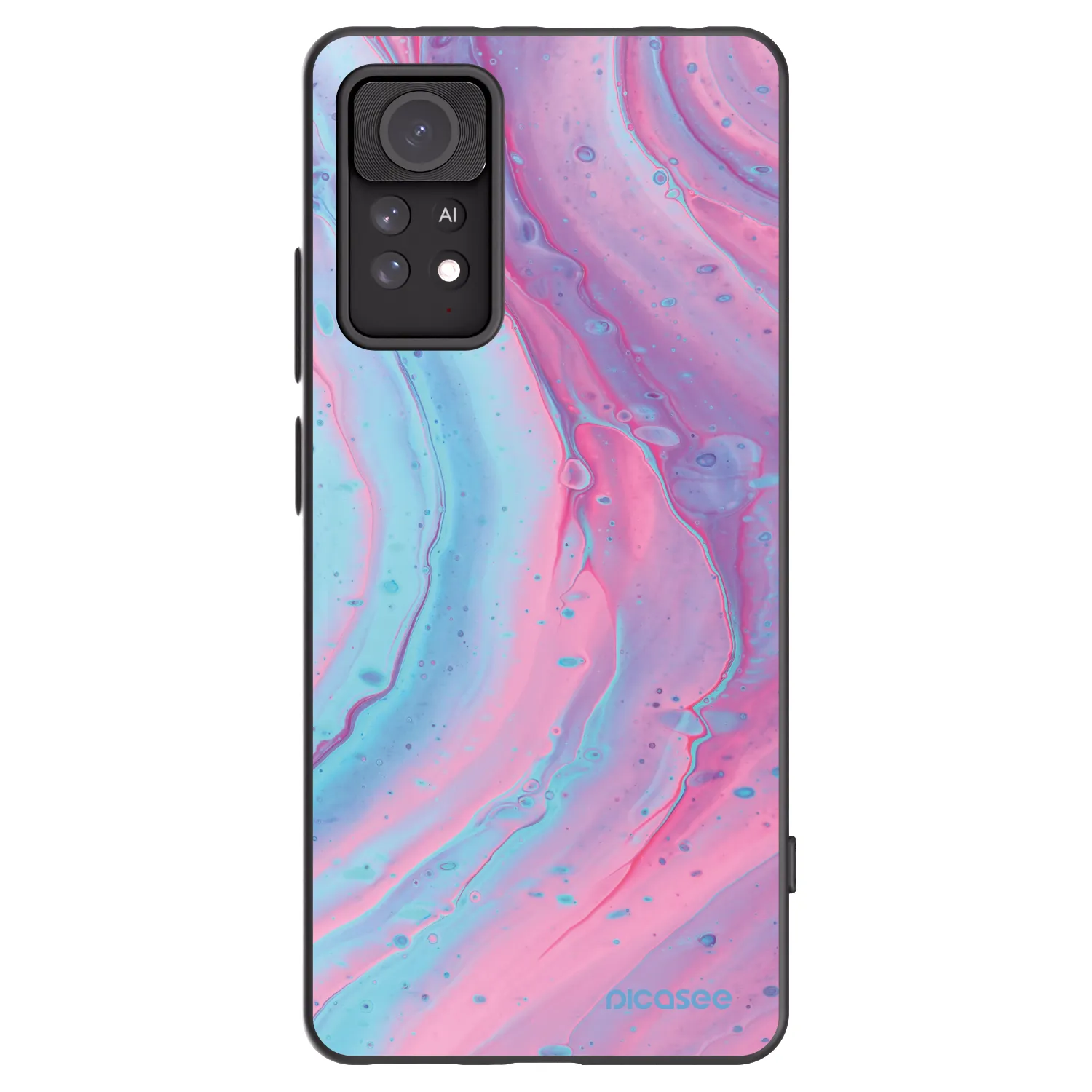 Picasee crna silikonska maskica za Xiaomi Redmi Note 11 Pro 5G - Pink liquid