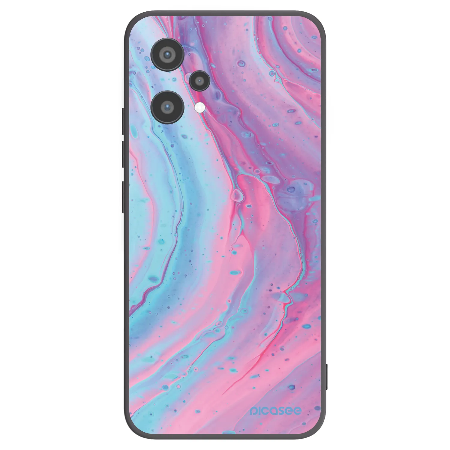 Picasee crna silikonska maskica za Realme 9 Pro 5G - Pink liquid