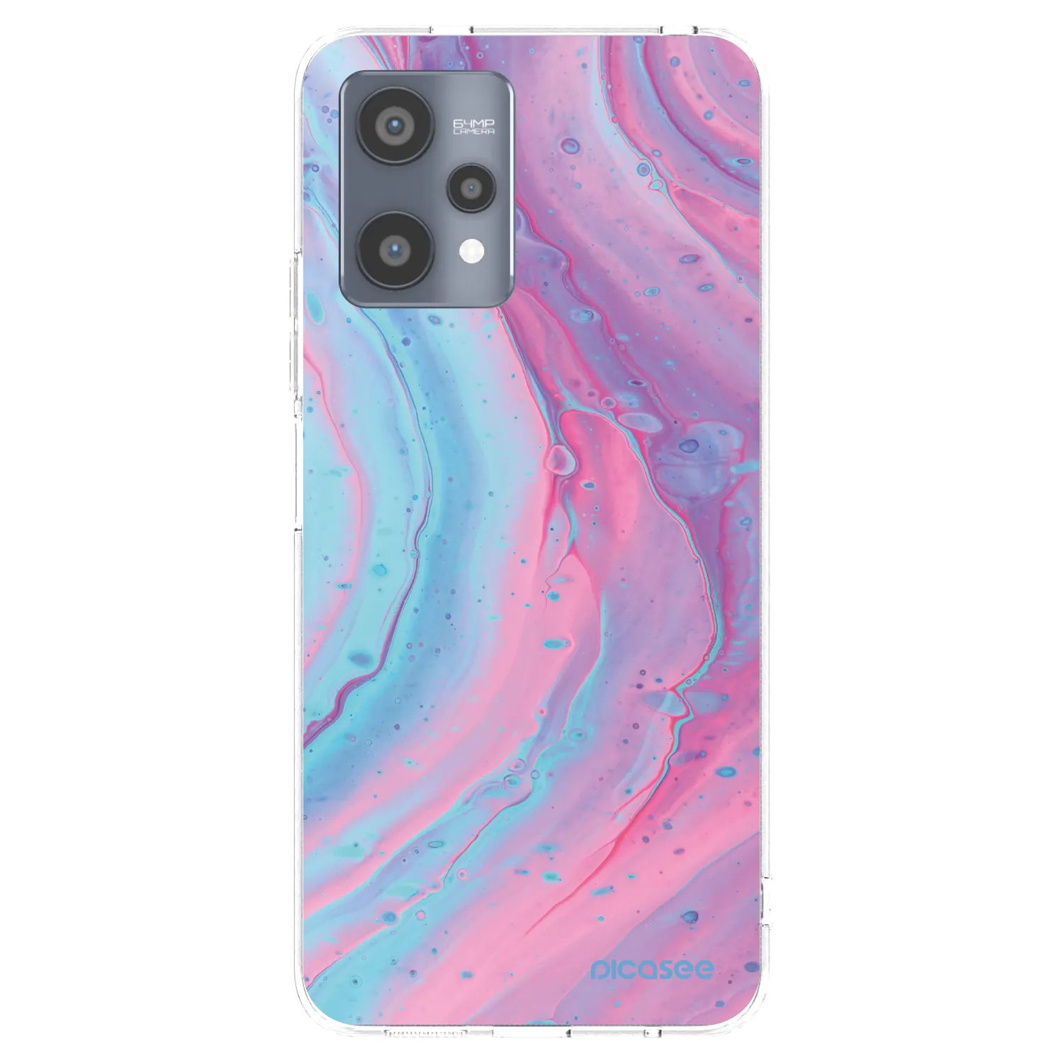 Picasee silikonska prozirna maskica za Realme 9 Pro 5G - Pink liquid
