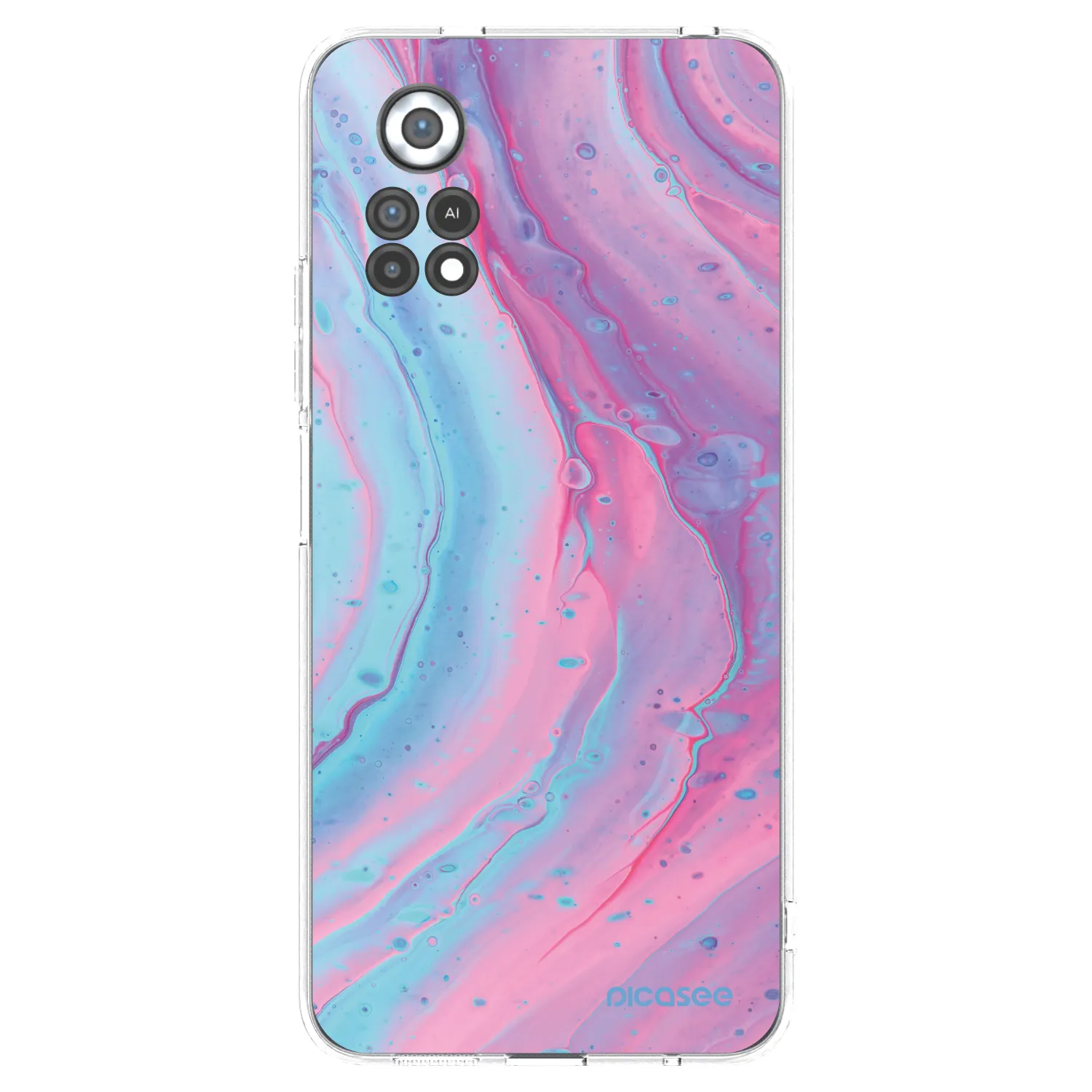 Picasee silikonska prozirna maskica za Xiaomi Poco X4 Pro 5G - Pink liquid