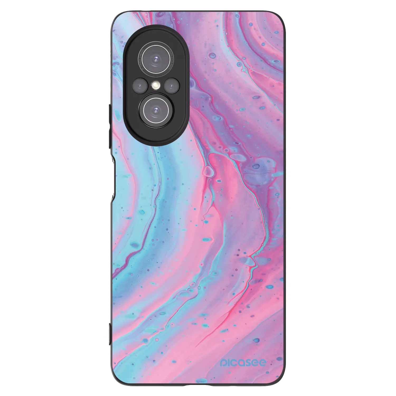 Picasee crna silikonska maskica za Huawei Nova 9 SE - Pink liquid