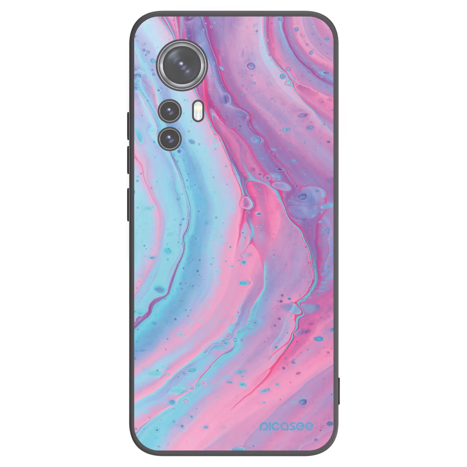 Picasee crna silikonska maskica za Xiaomi 12 - Pink liquid
