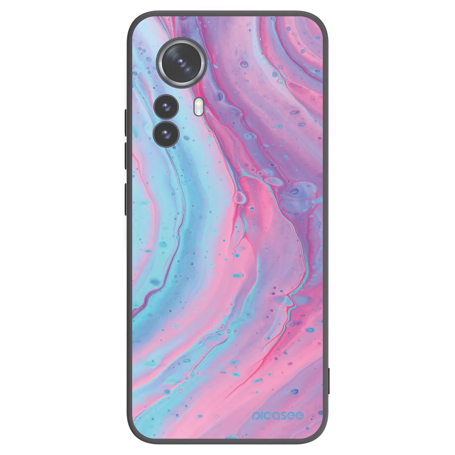 Picasee crna silikonska maskica za Xiaomi 12 Pro - Pink liquid