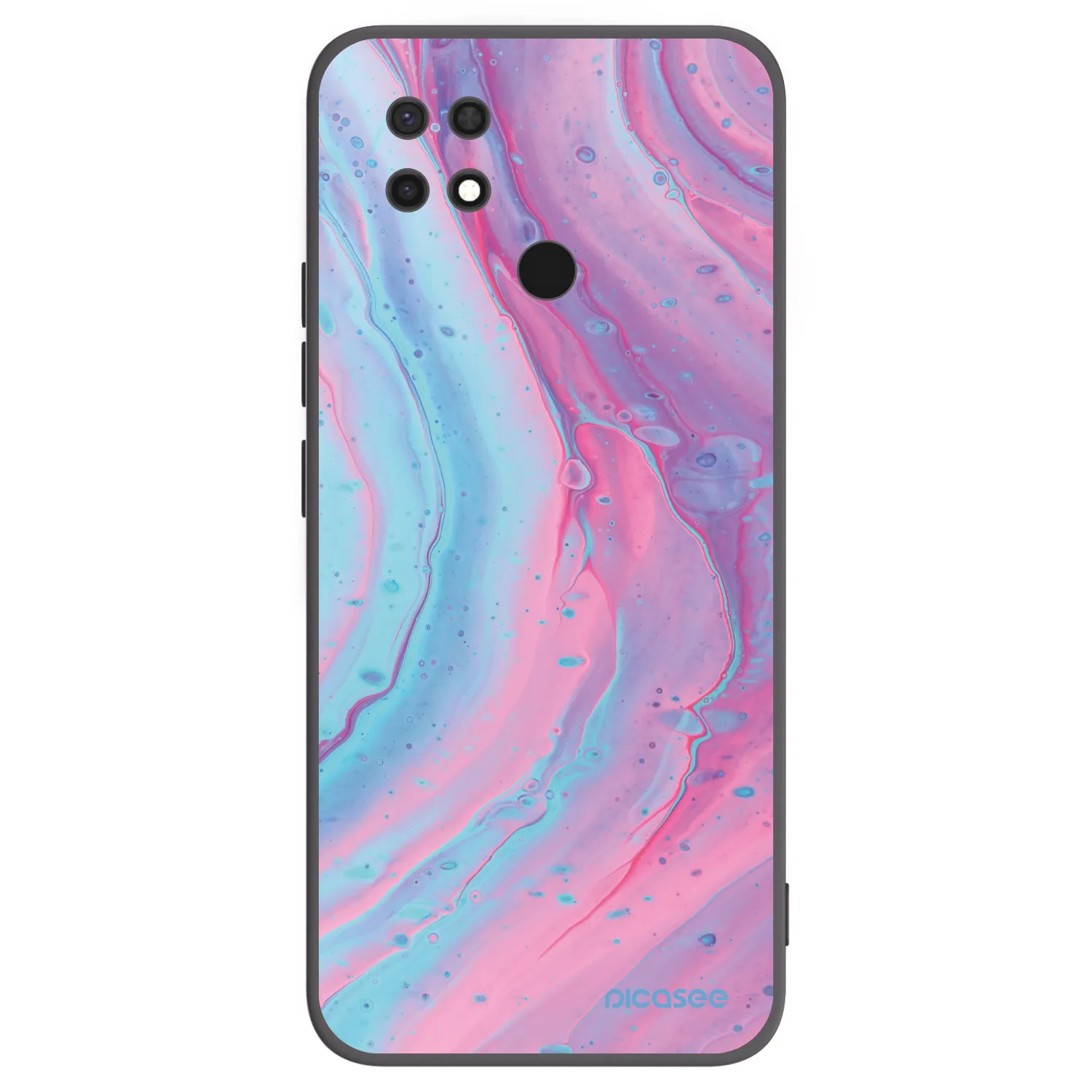 Picasee crna silikonska maskica za Xiaomi Redmi 10C - Pink liquid