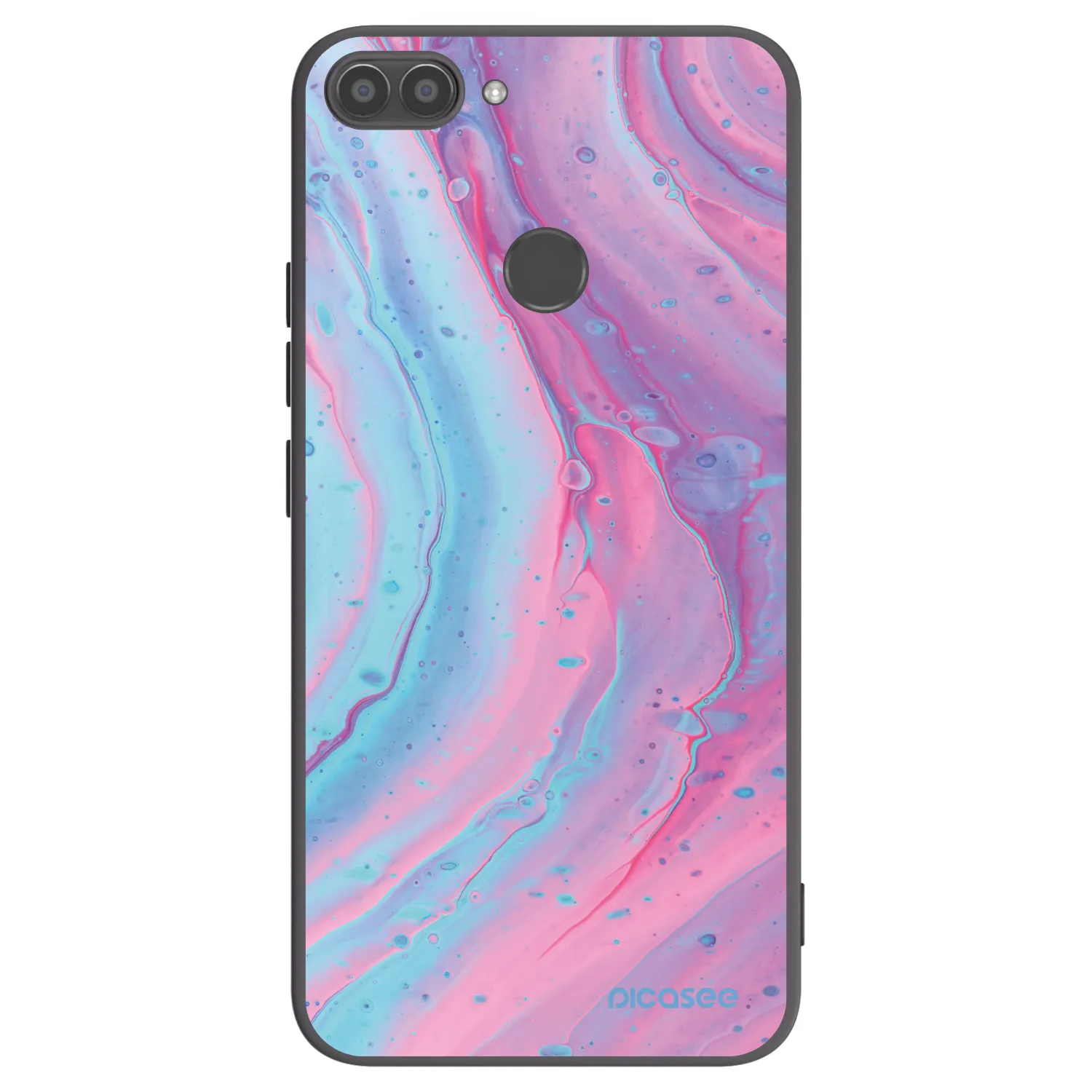 Picasee crna silikonska maskica za Huawei P Smart - Pink liquid