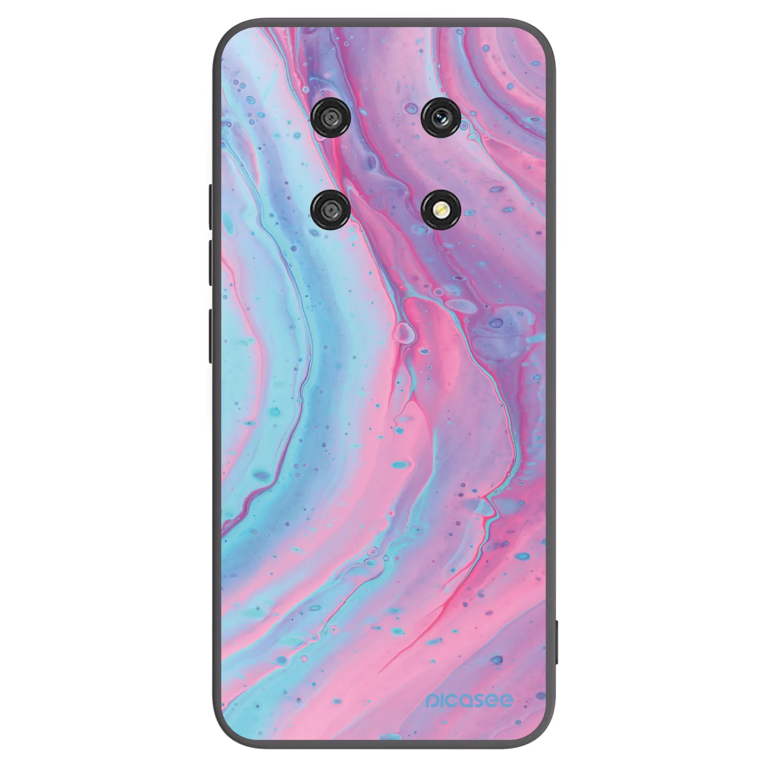 Picasee crna silikonska maskica za Honor Magic4 Lite 5G - Pink liquid