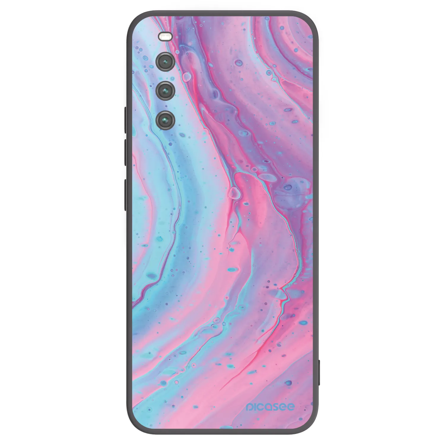 Picasee crna silikonska maskica za Sony Xperia 10 IV 5G - Pink liquid
