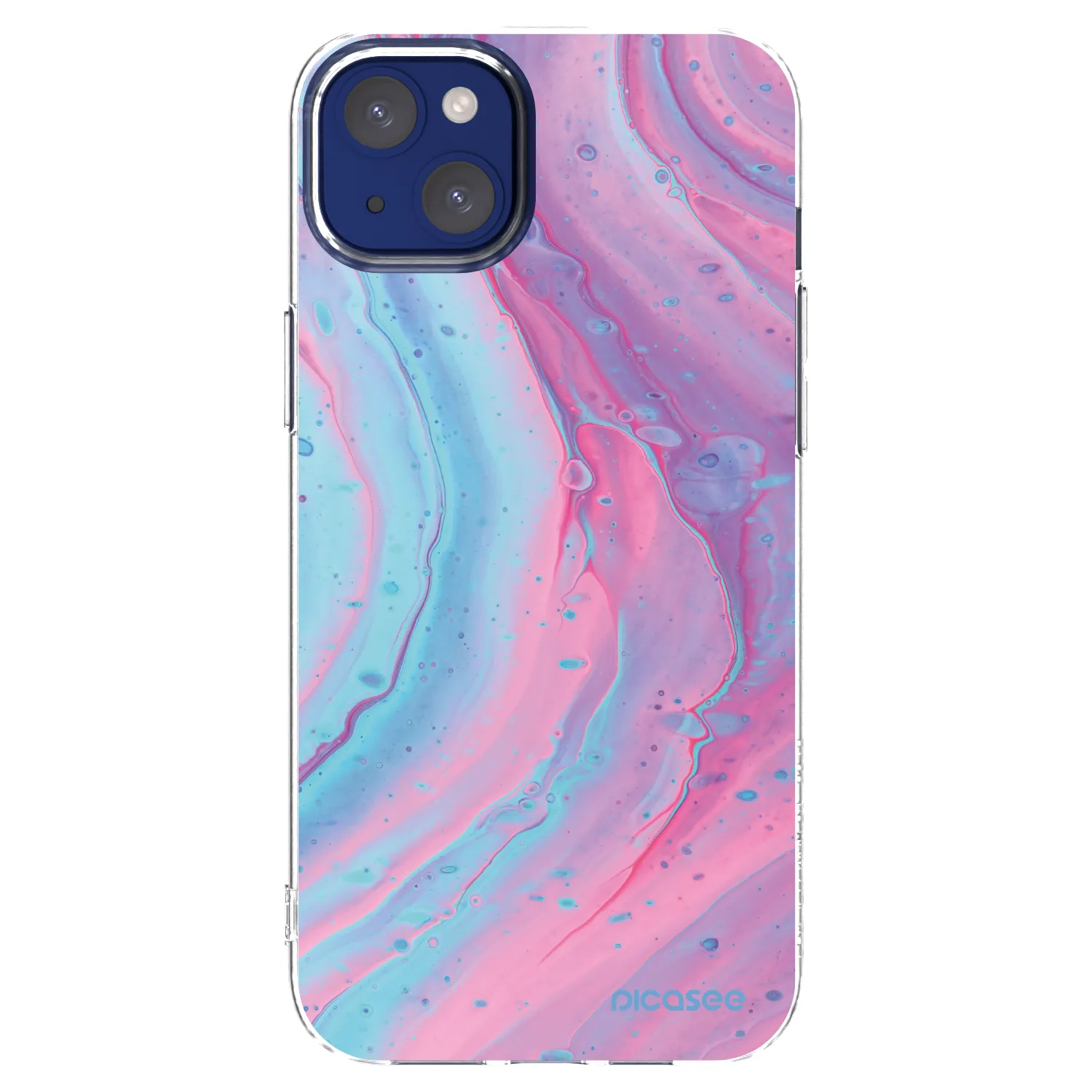 Picasee silikonska prozirna maskica za Apple iPhone 14 Plus - Pink liquid