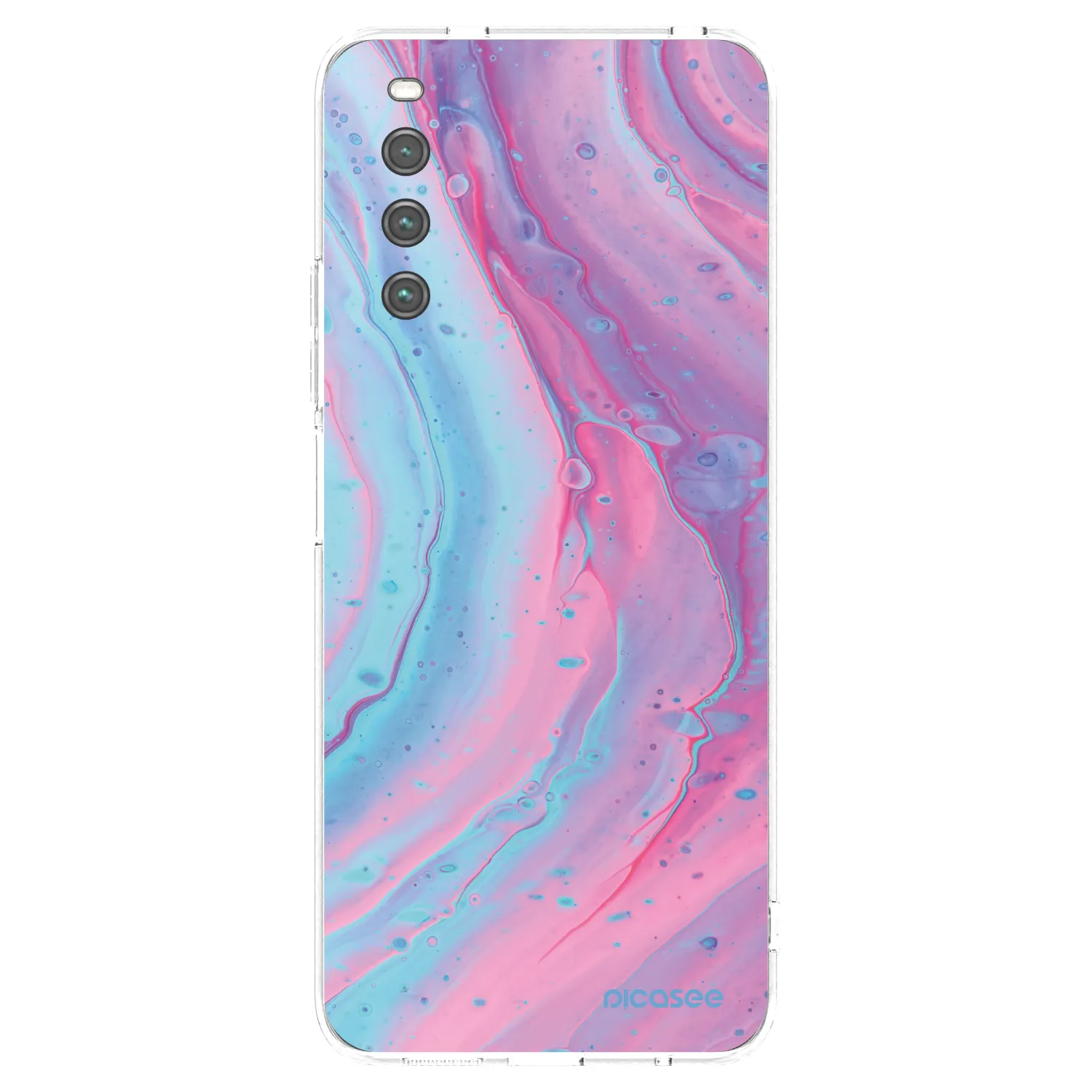 Picasee silikonska prozirna maskica za Sony Xperia 10 IV 5G - Pink liquid