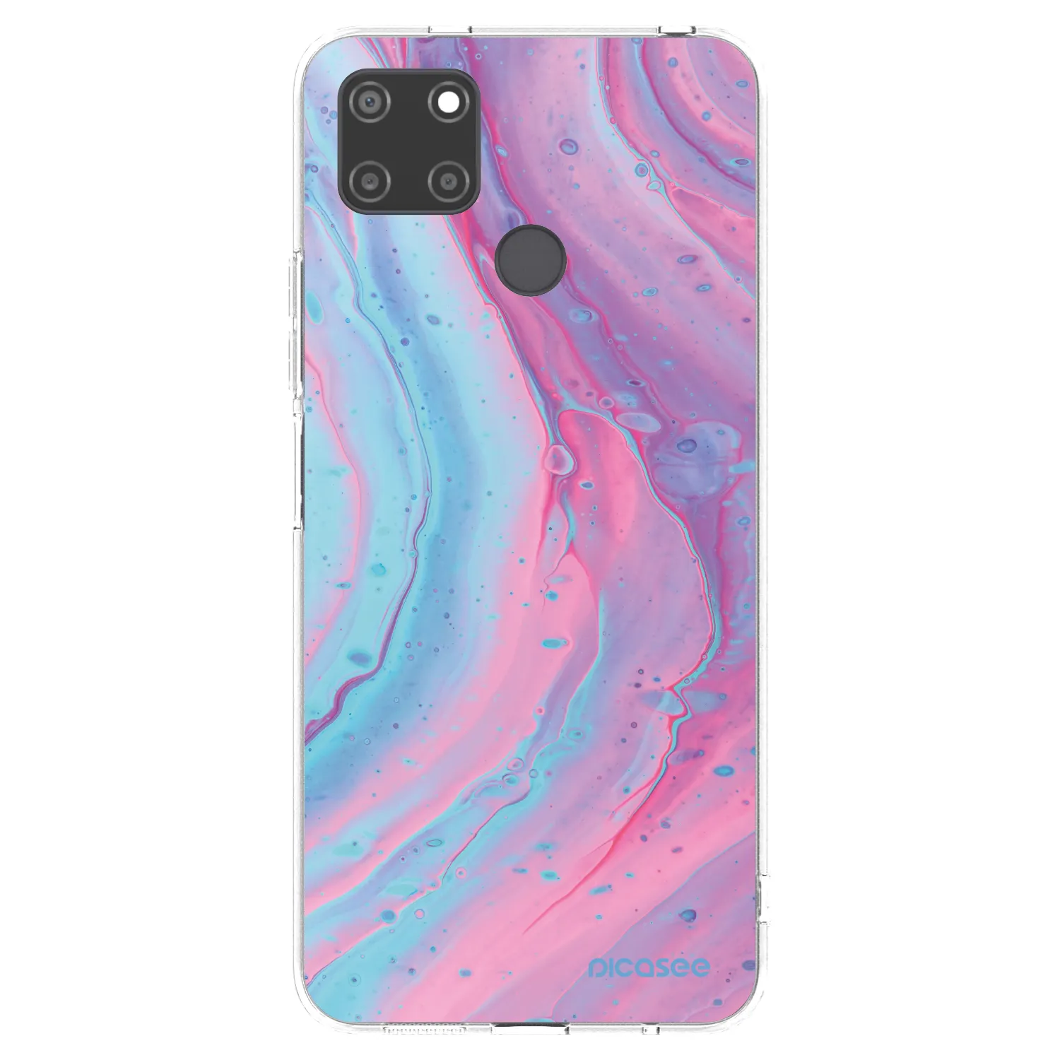 Picasee silikonska prozirna maskica za Realme C21Y - Pink liquid