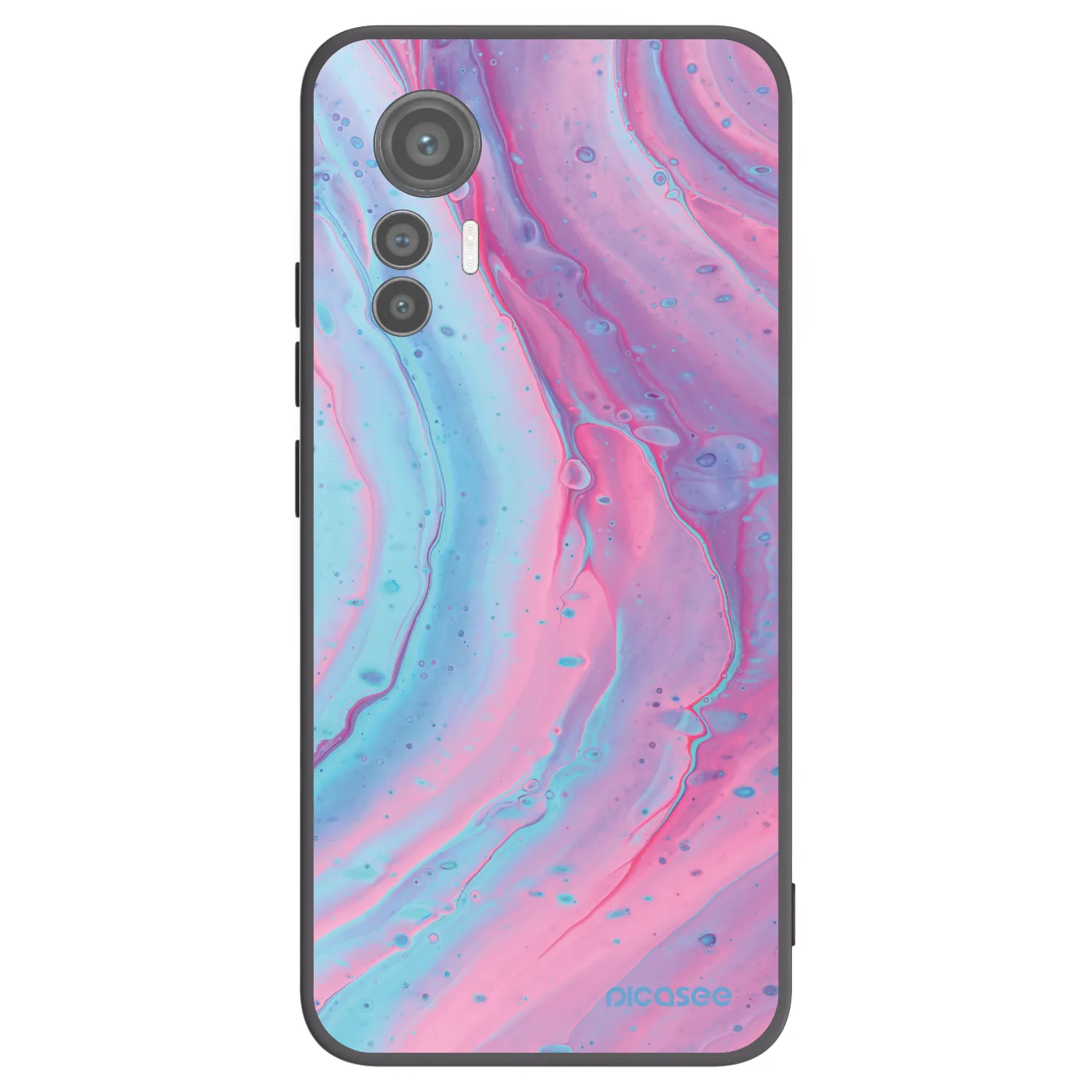 Picasee crna silikonska maskica za Xiaomi 12 Lite - Pink liquid