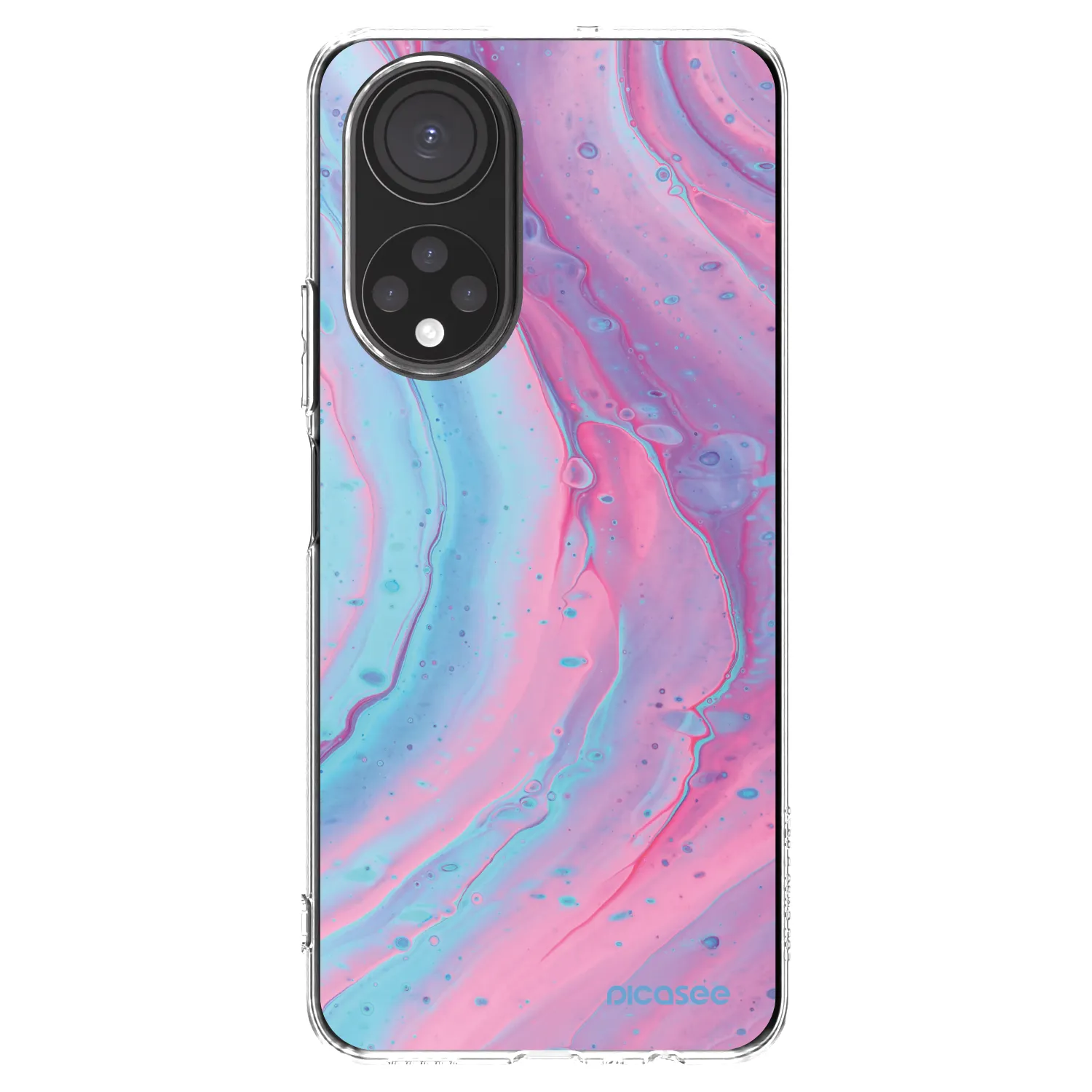 Picasee silikonska prozirna maskica za Honor X7 - Pink liquid