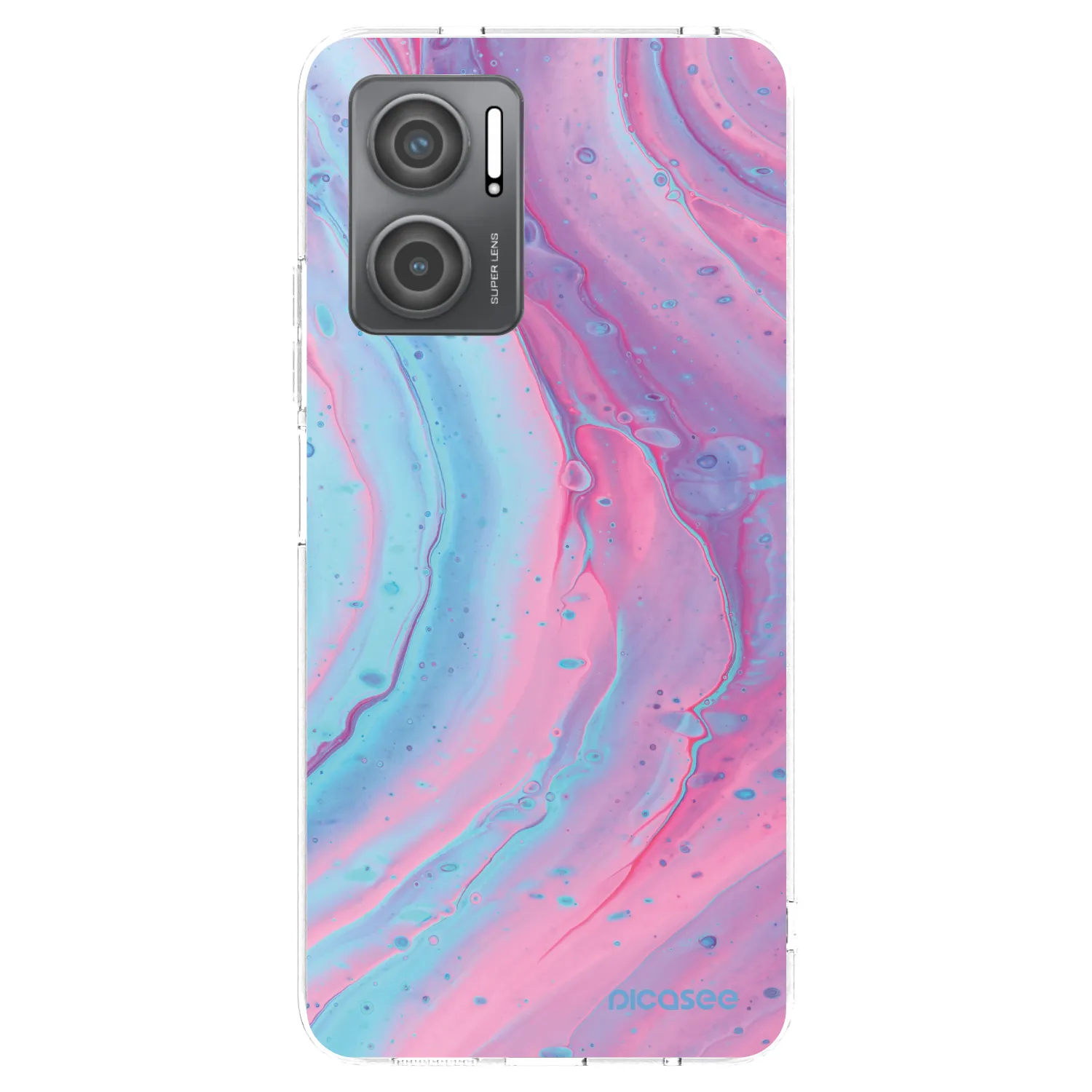 Picasee silikonska prozirna maskica za Xiaomi Redmi 10 5G - Pink liquid