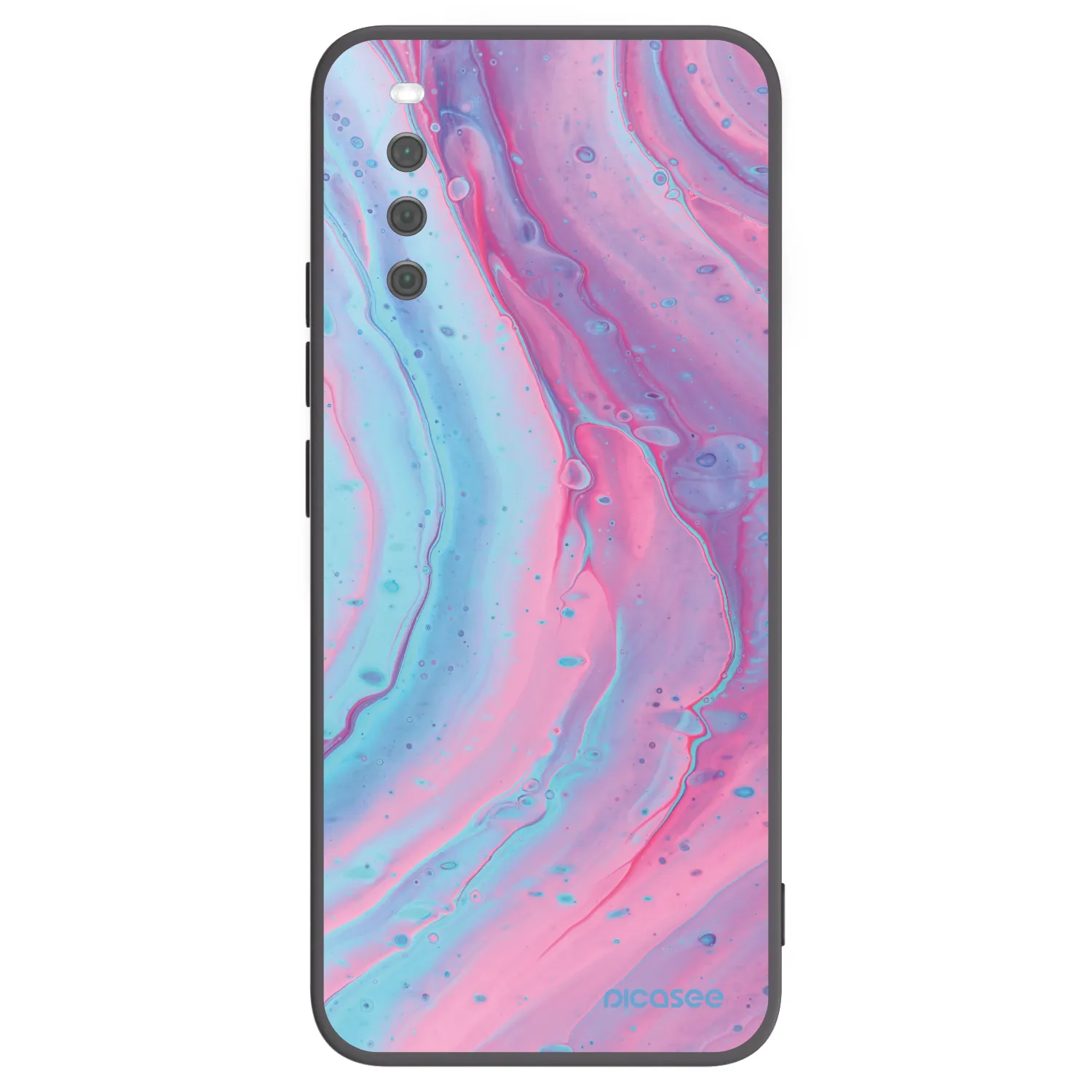 Picasee crna silikonska maskica za Sony Xperia 10 III - Pink liquid