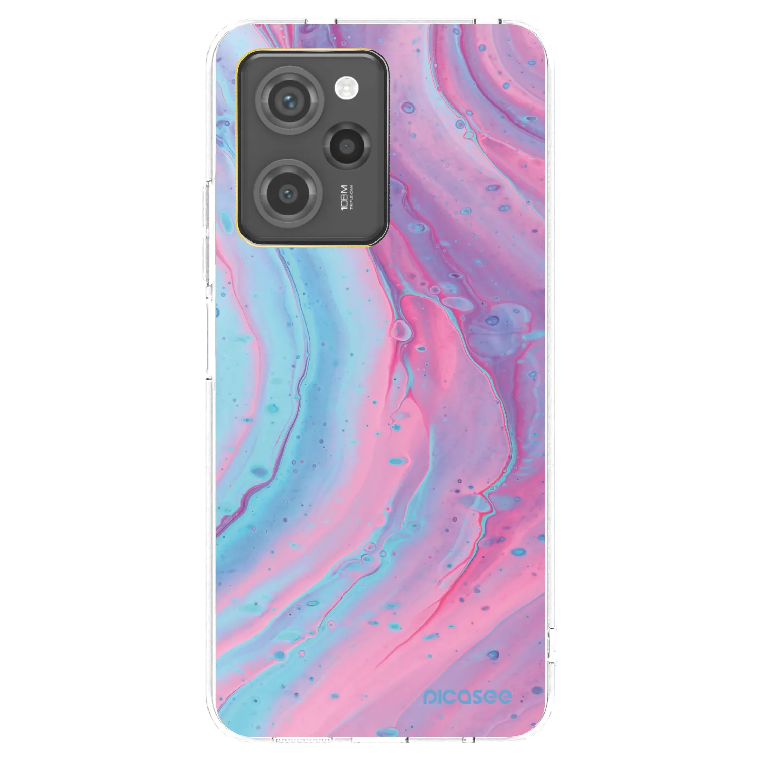 Picasee crna silikonska maskica za Xiaomi Poco X5 Pro - Pink liquid