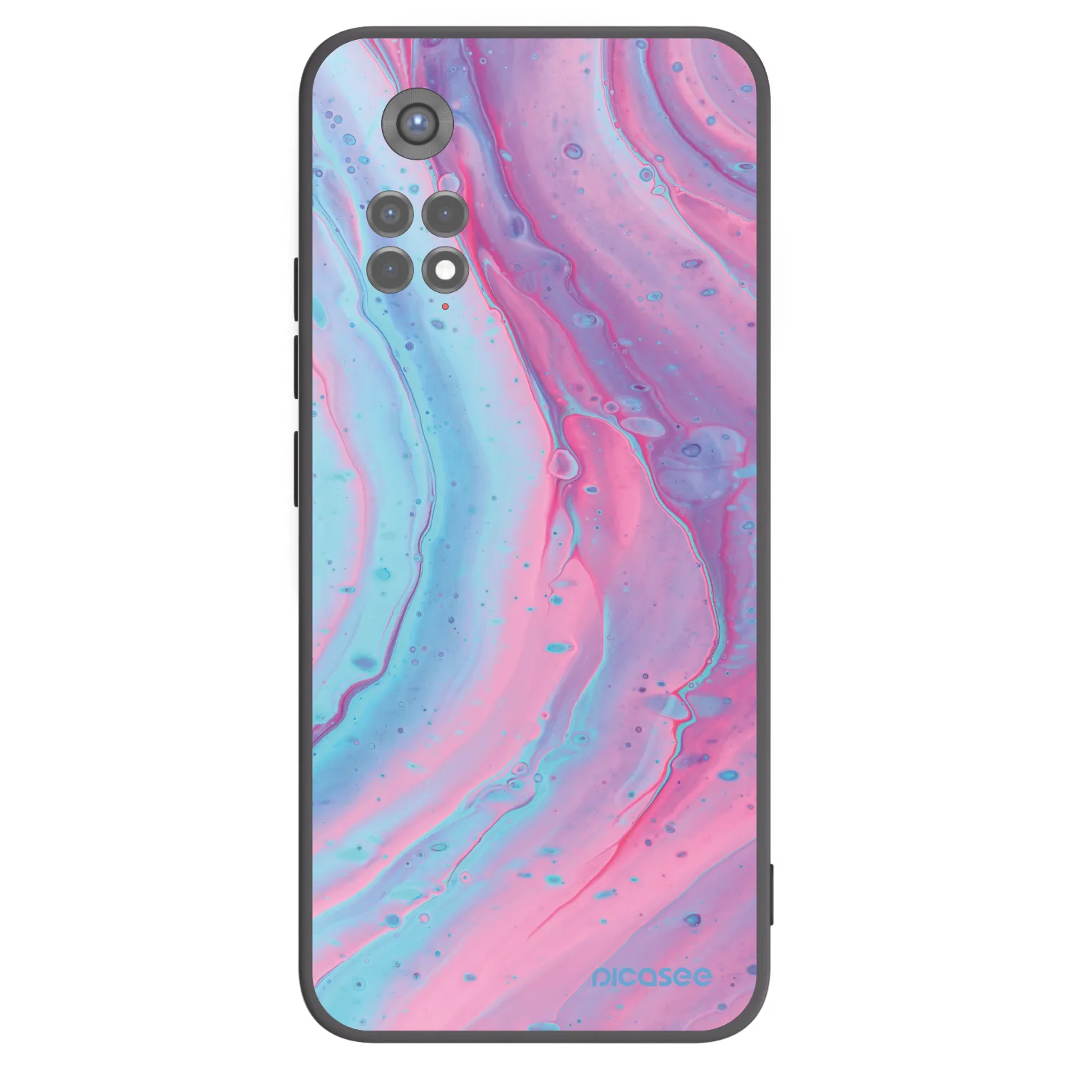 Picasee crna silikonska maskica za Xiaomi Redmi Note 11S 5G - Pink liquid