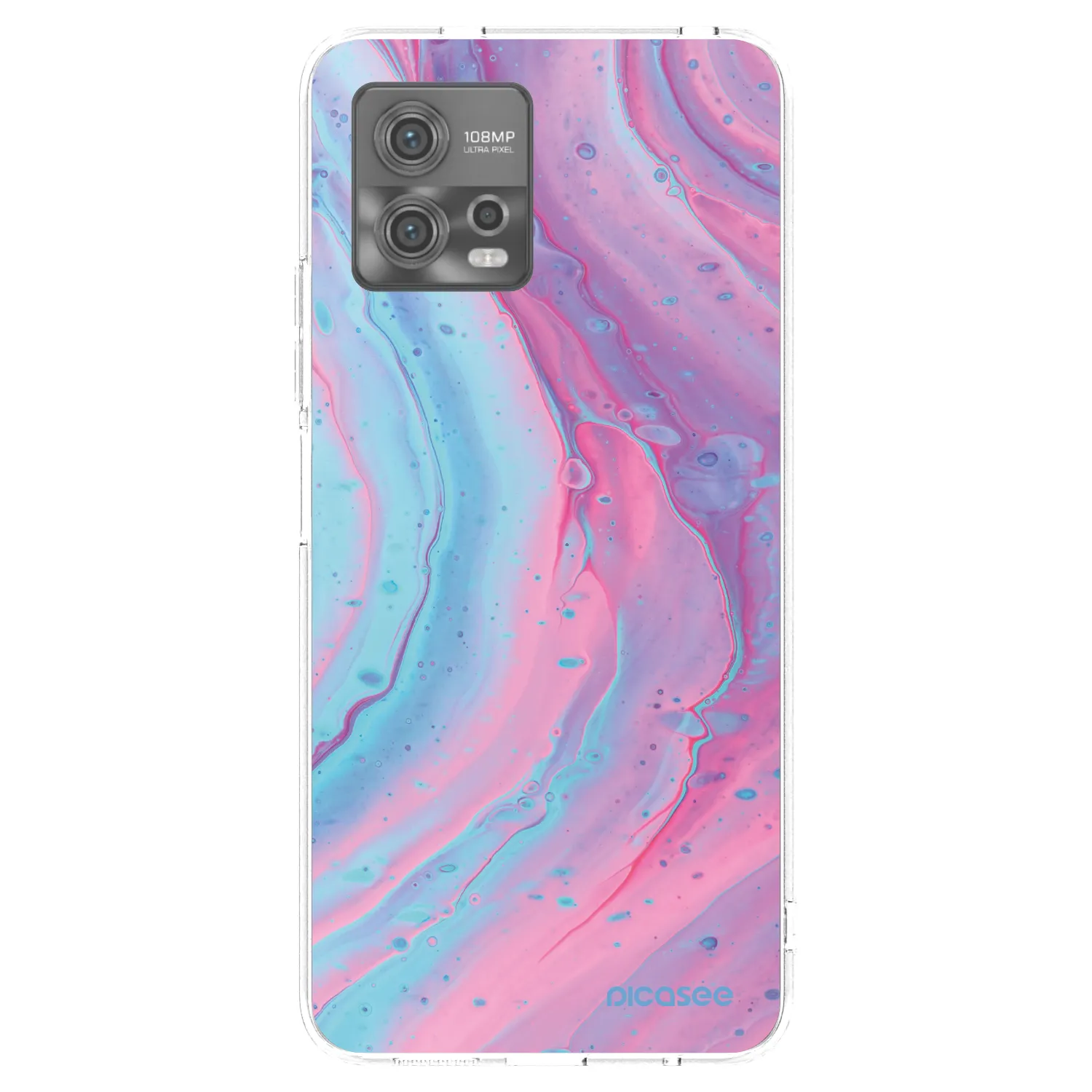 Picasee silikonska prozirna maskica za Motorola Moto G72 - Pink liquid