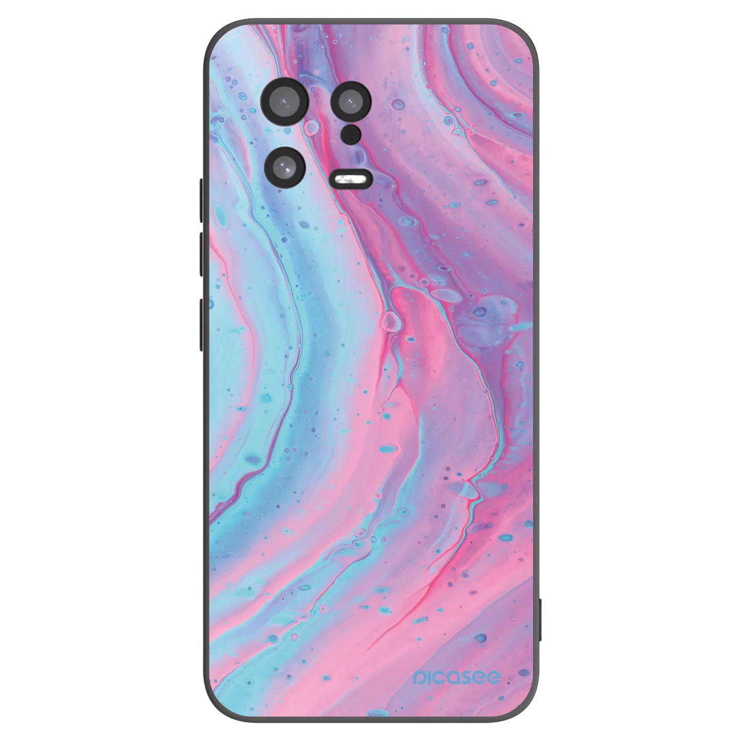 Picasee crna silikonska maskica za Xiaomi 13 - Pink liquid