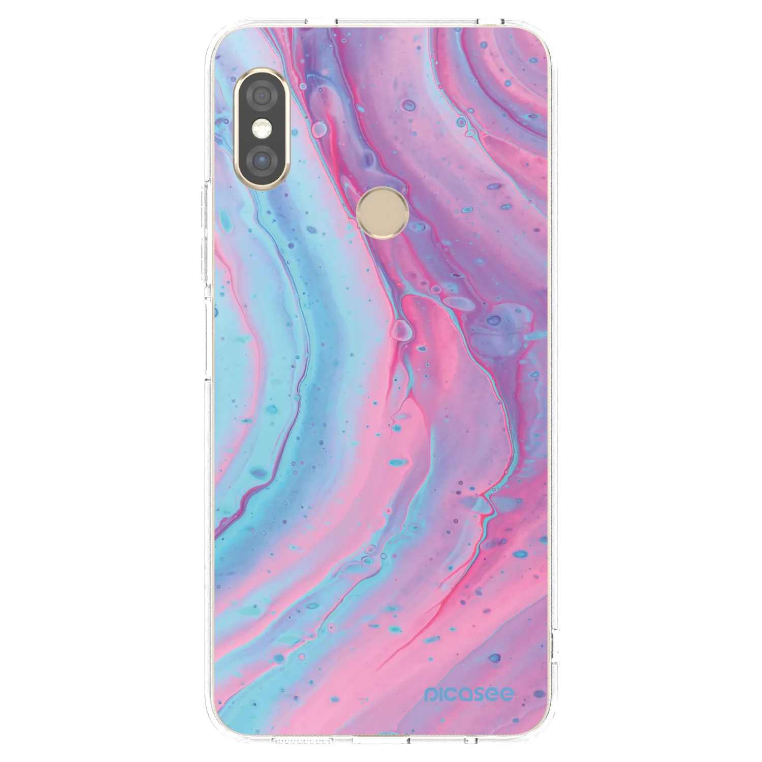 Picasee silikonska prozirna maskica za Xiaomi Redmi Note 5 Global - Pink liquid