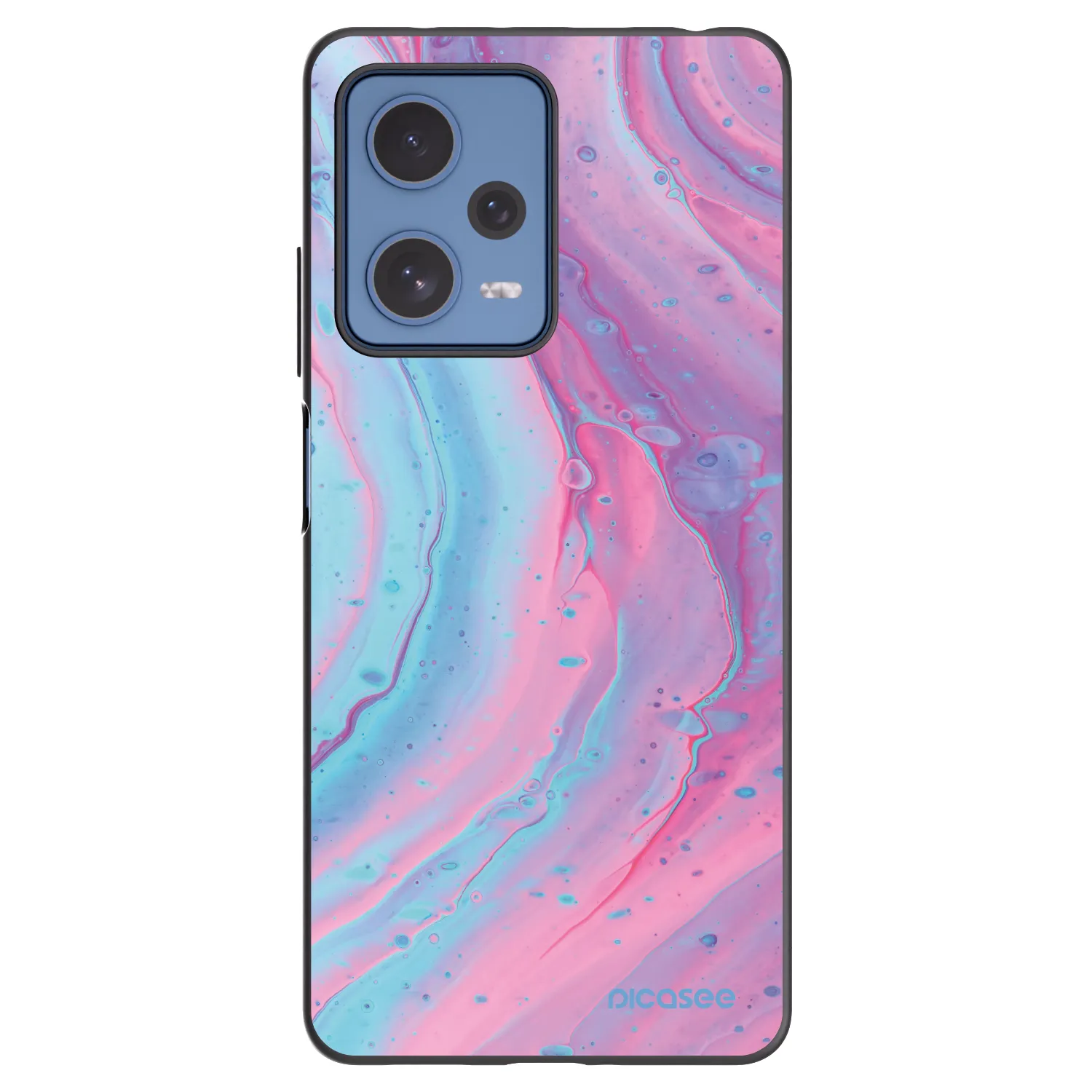 Picasee crna silikonska maskica za Xiaomi Redmi Note 12 Pro 5G - Pink liquid