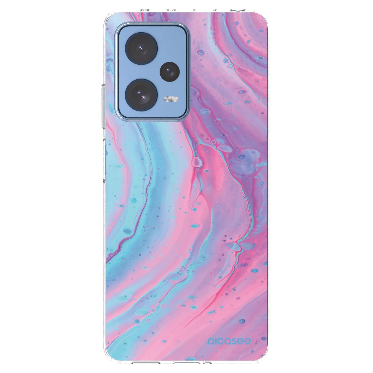 Picasee silikonska prozirna maskica za Xiaomi Redmi Note 12 Pro 5G - Pink liquid