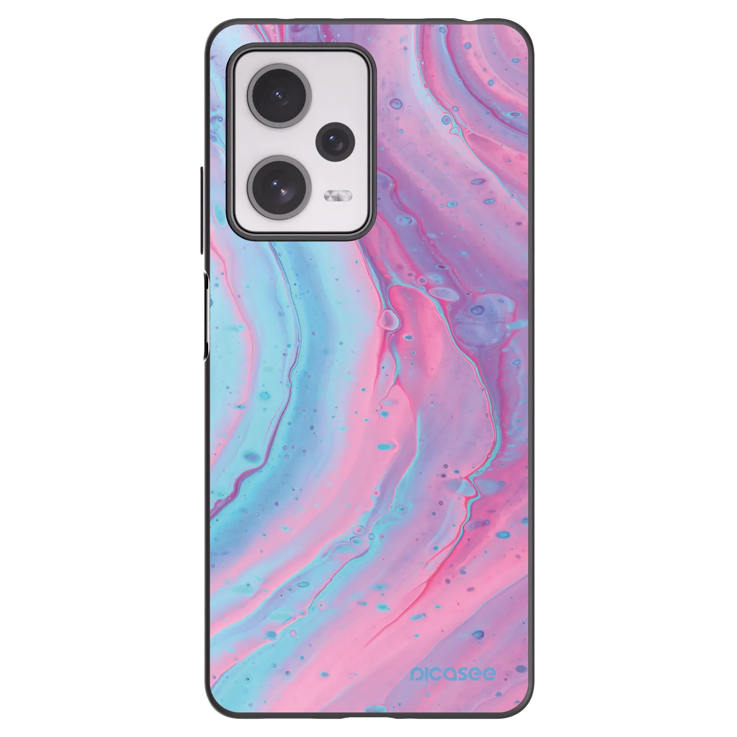 Picasee crna silikonska maskica za Xiaomi Redmi Note 12 Pro+ 5G - Pink liquid