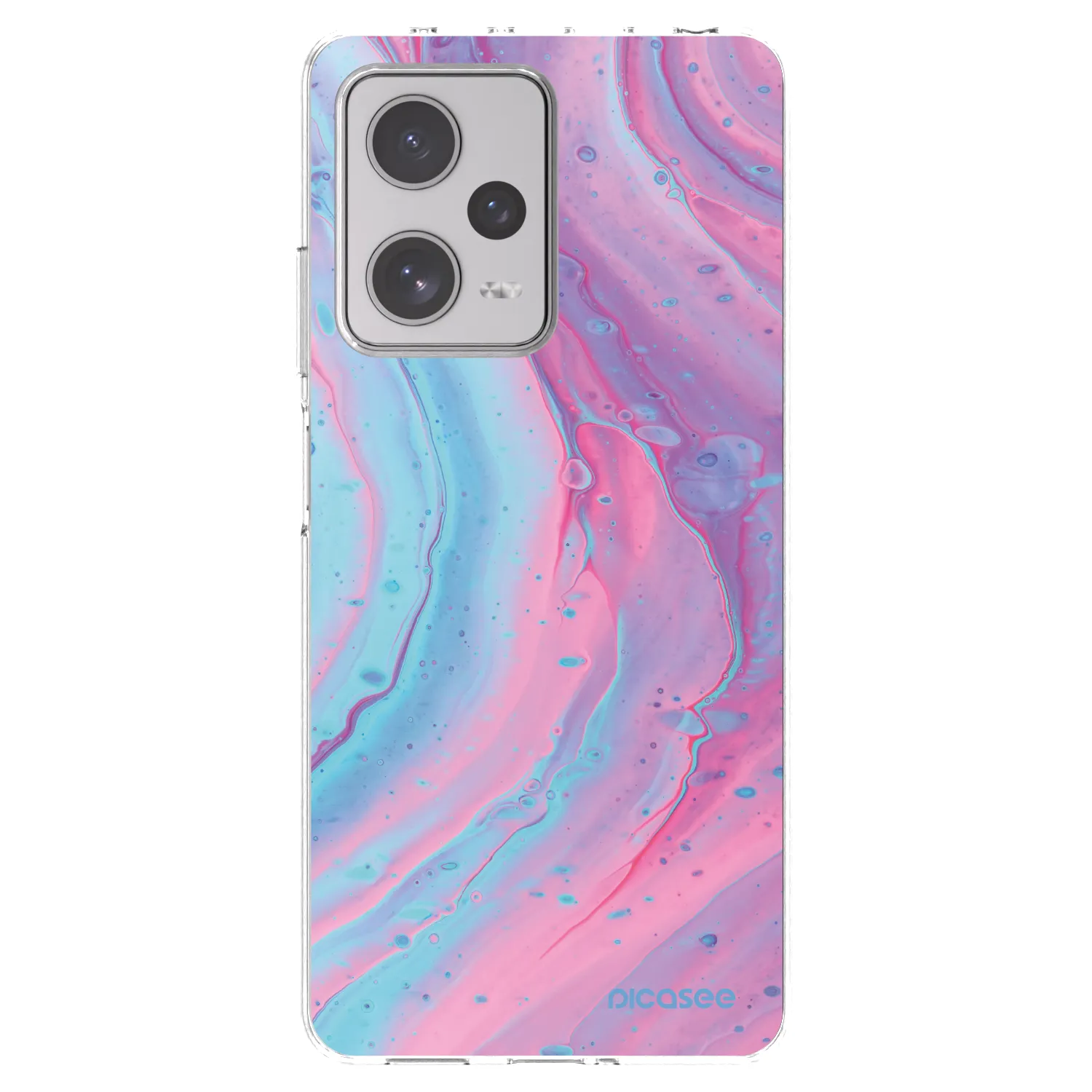 Picasee silikonska prozirna maskica za Xiaomi Redmi Note 12 Pro+ 5G - Pink liquid