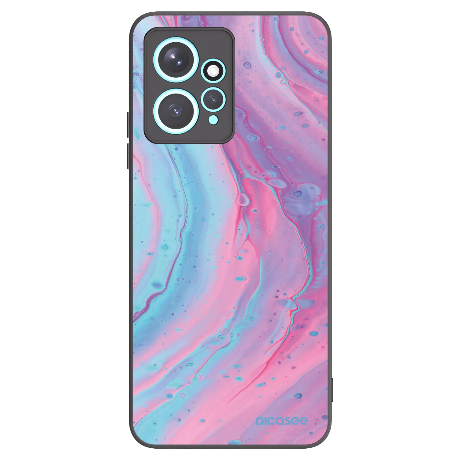Picasee crna silikonska maskica za Xiaomi Redmi Note 12 4G - Pink liquid