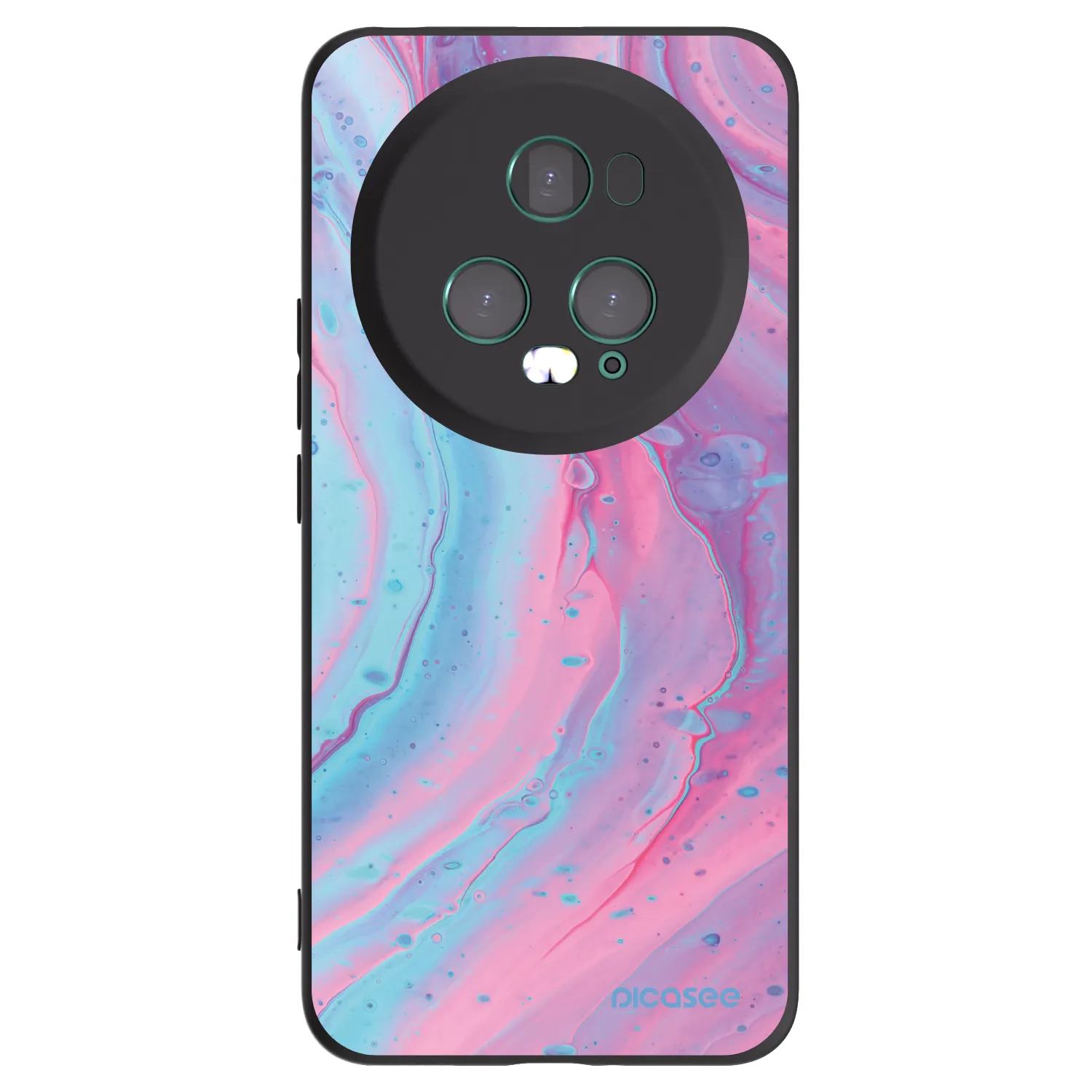 Picasee crna silikonska maskica za Honor Magic5 Pro - Pink liquid