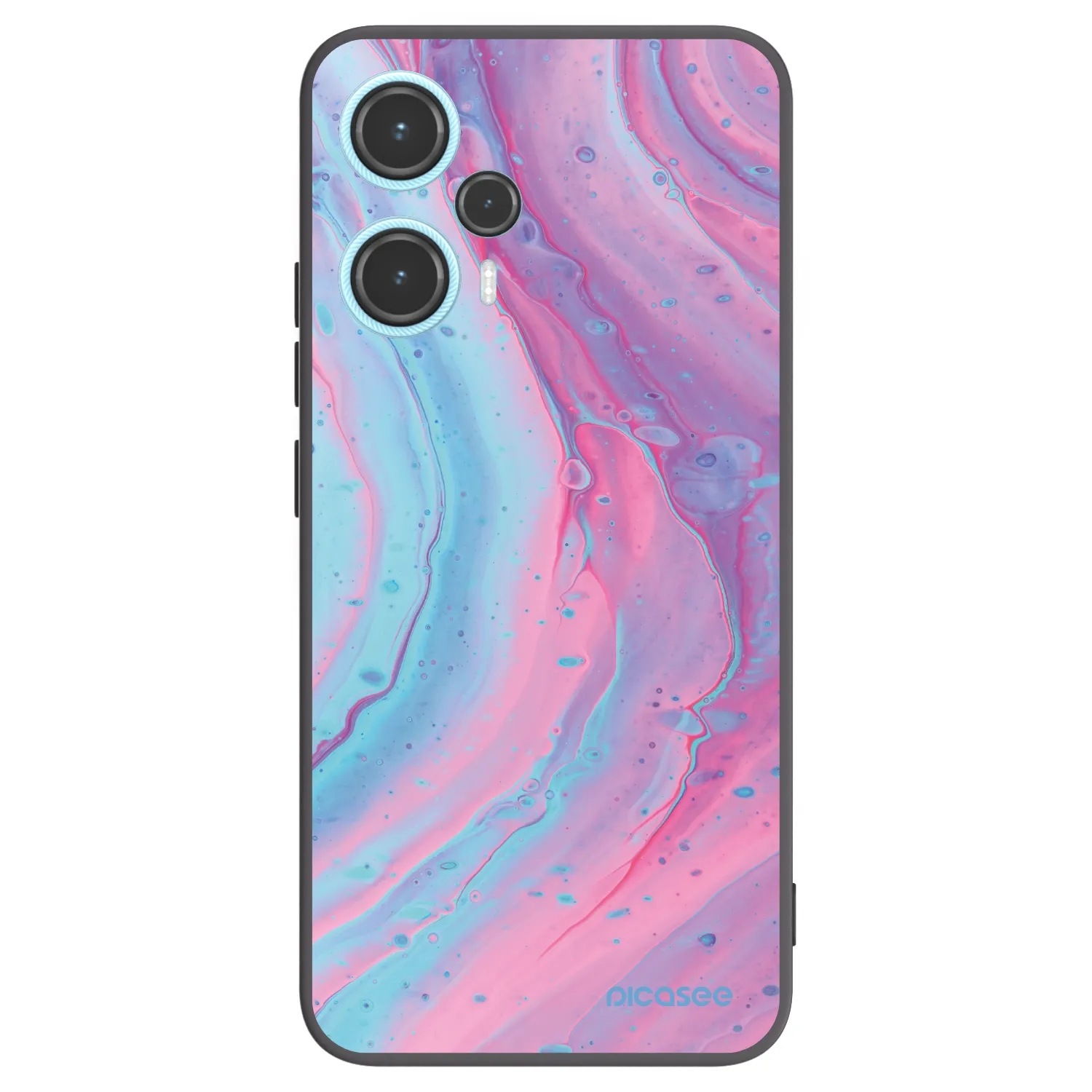 Picasee crna silikonska maskica za Xiaomi Poco F5 - Pink liquid