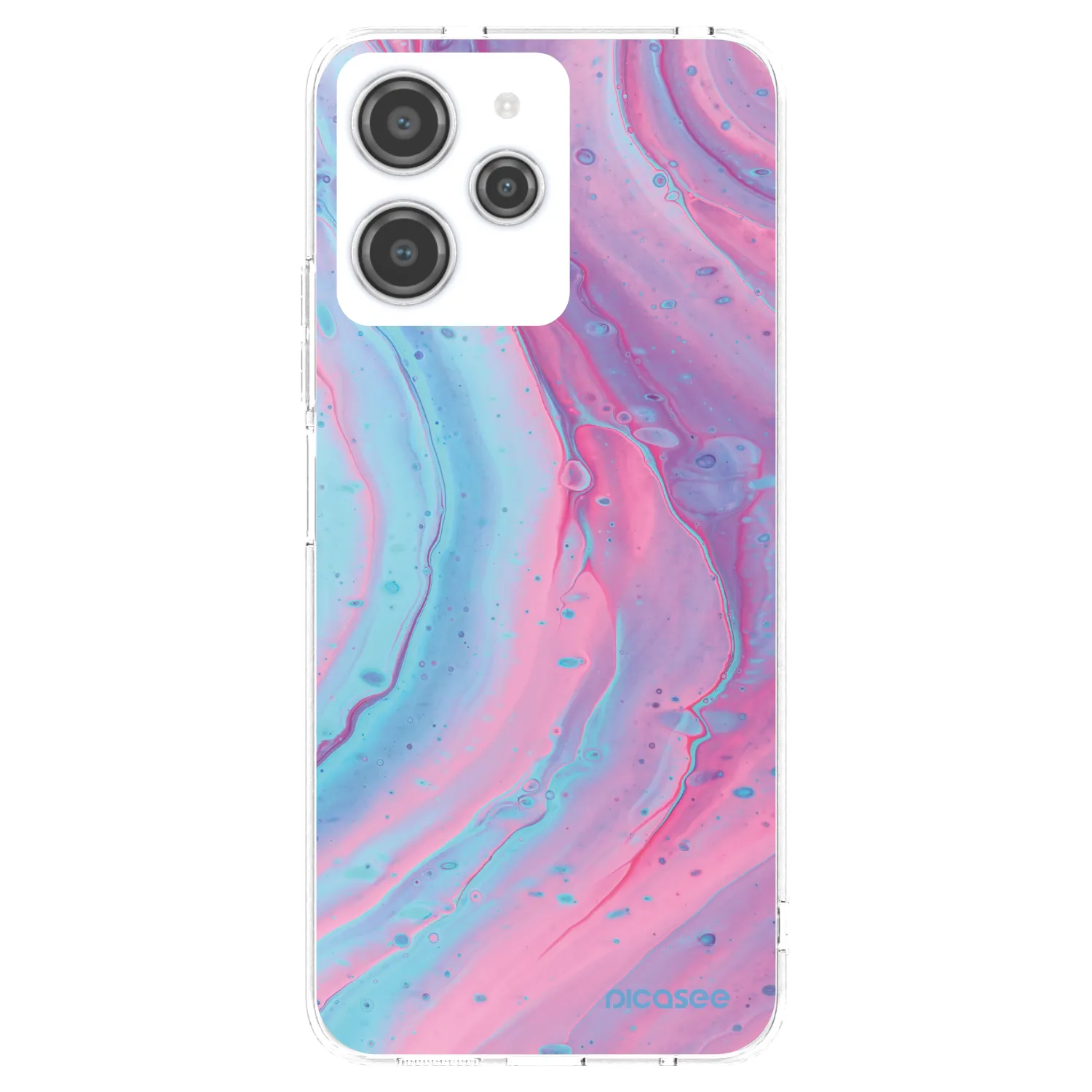 Picasee silikonska prozirna maskica za Xiaomi Redmi 12 4G - Pink liquid