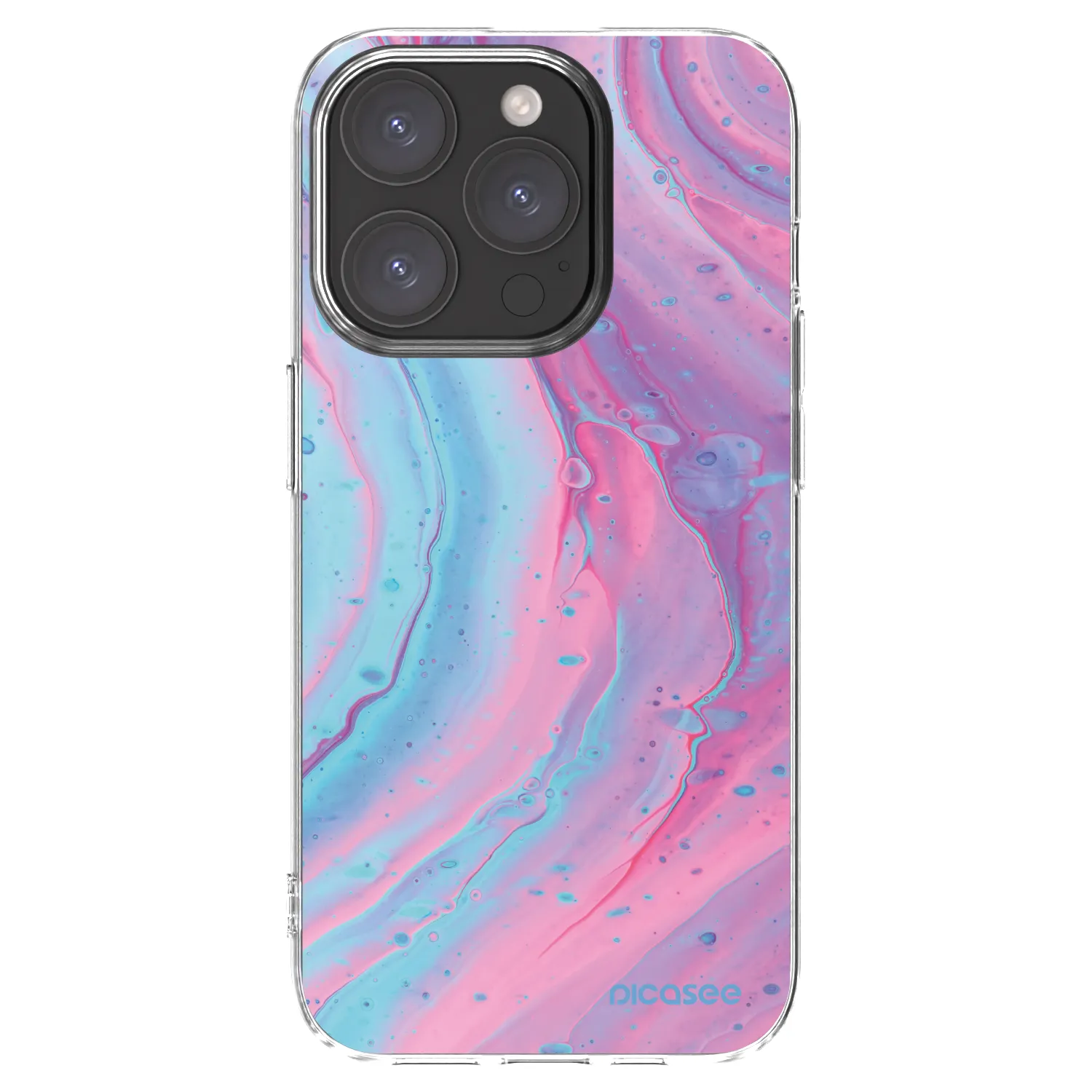 Picasee silikonska prozirna maskica za Apple iPhone 15 Pro - Pink liquid