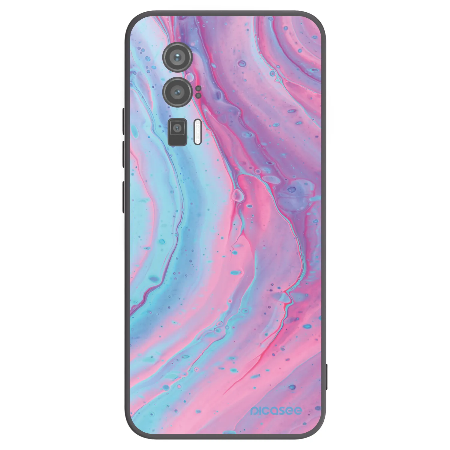 Picasee crna silikonska maskica za Xiaomi Poco F5 Pro 5G - Pink liquid