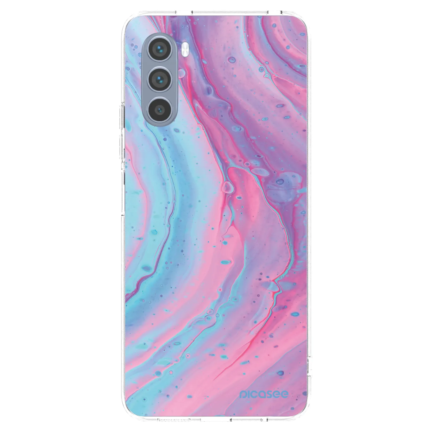 Picasee silikonska prozirna maskica za Motorola Moto G62 - Pink liquid