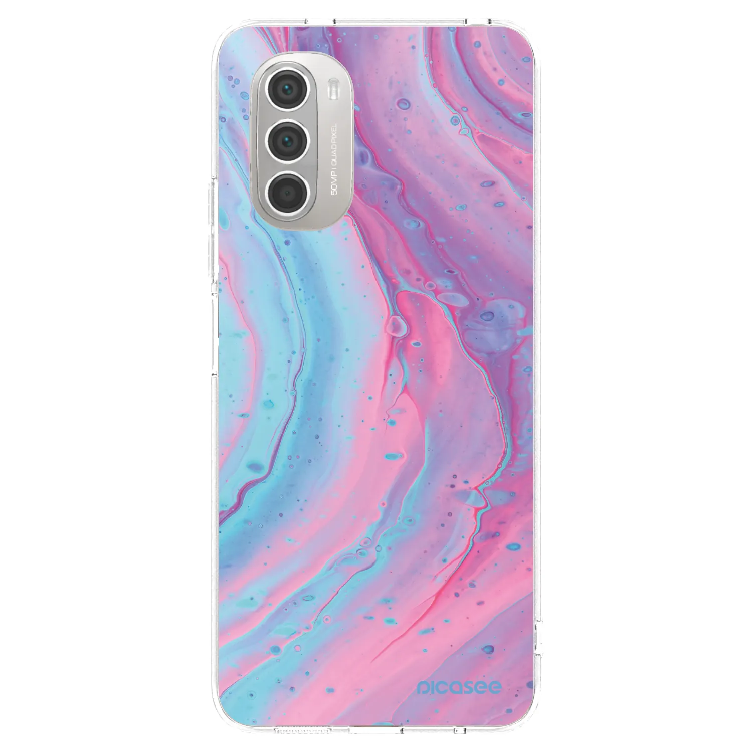 Picasee silikonska prozirna maskica za Motorola Moto G51 - Pink liquid