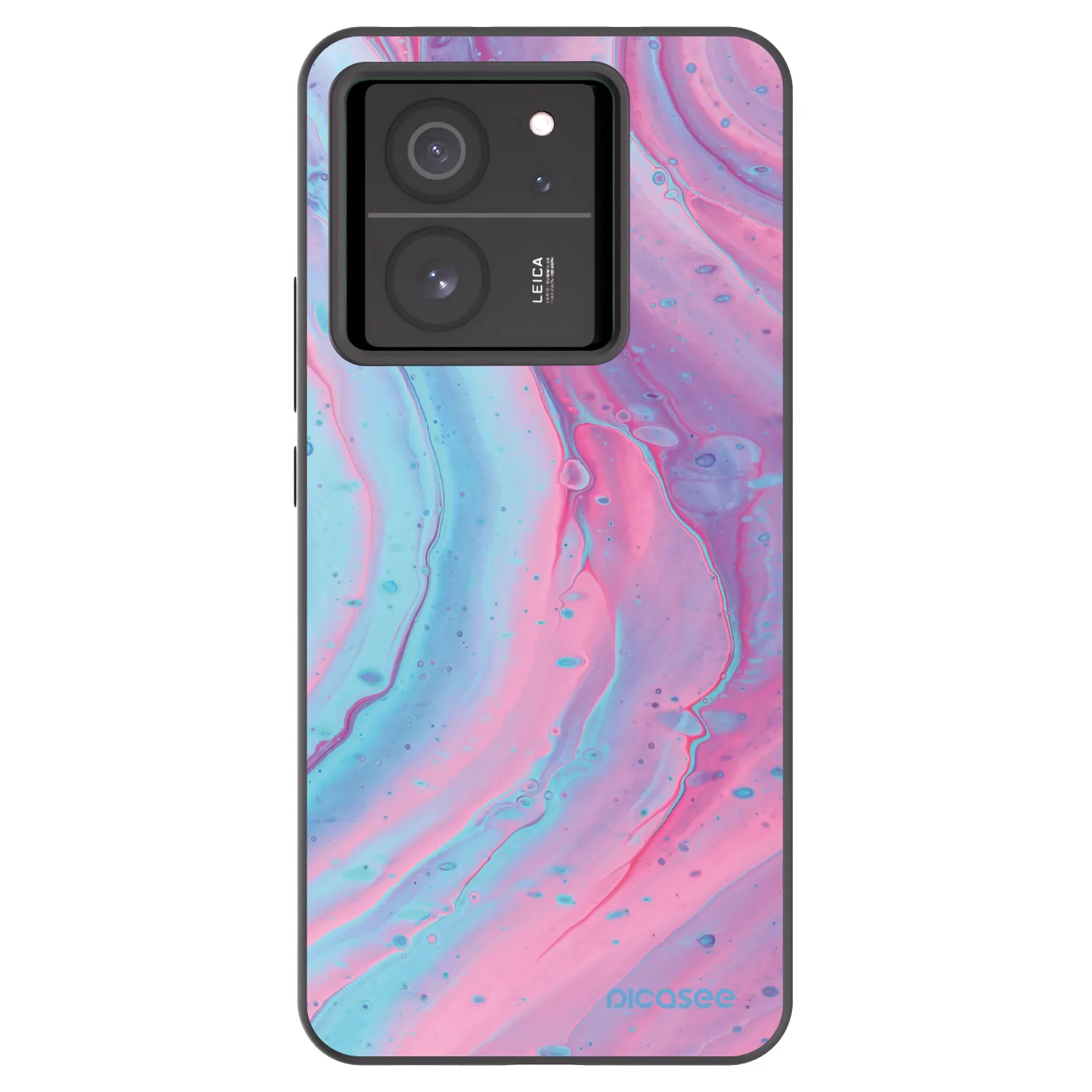 Picasee crna silikonska maskica za Xiaomi 13T - Pink liquid